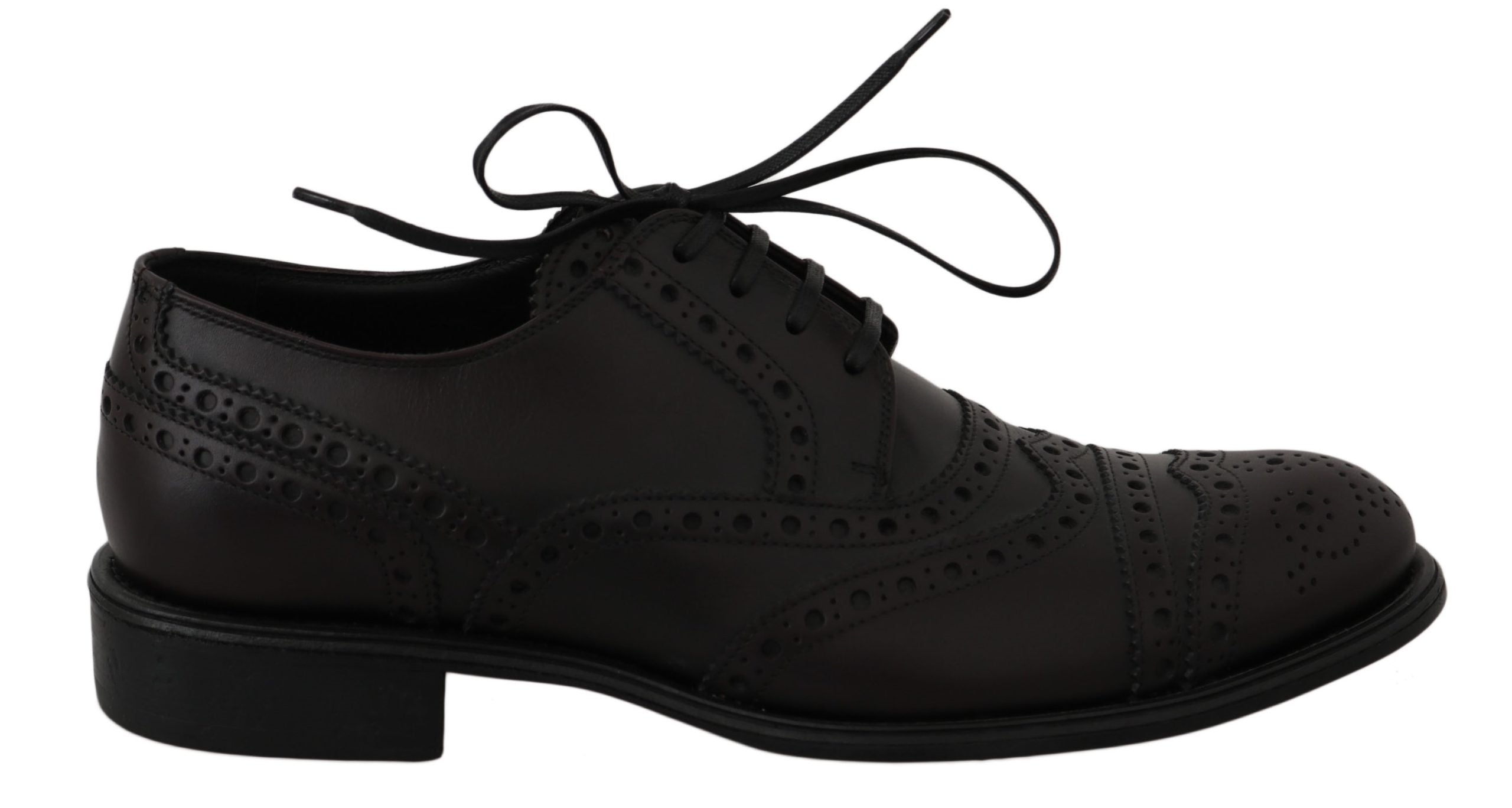 Dolce & Gabbana Black Leather Wingtip Oxford Dress  Shoes LUNESCAPE
