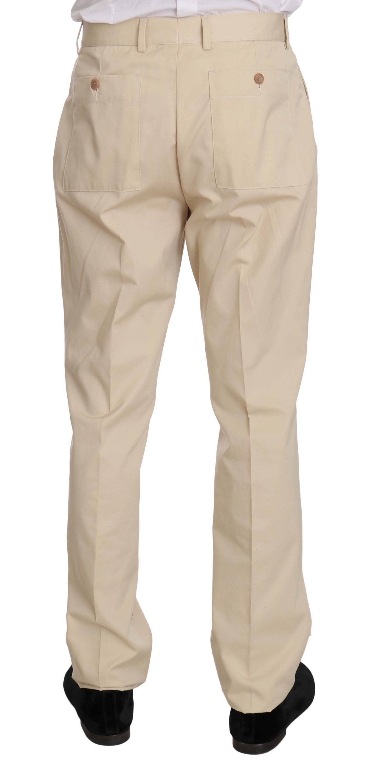 Romeo Gigli Two Piece 3 Button Beige Cotton Solid Suit