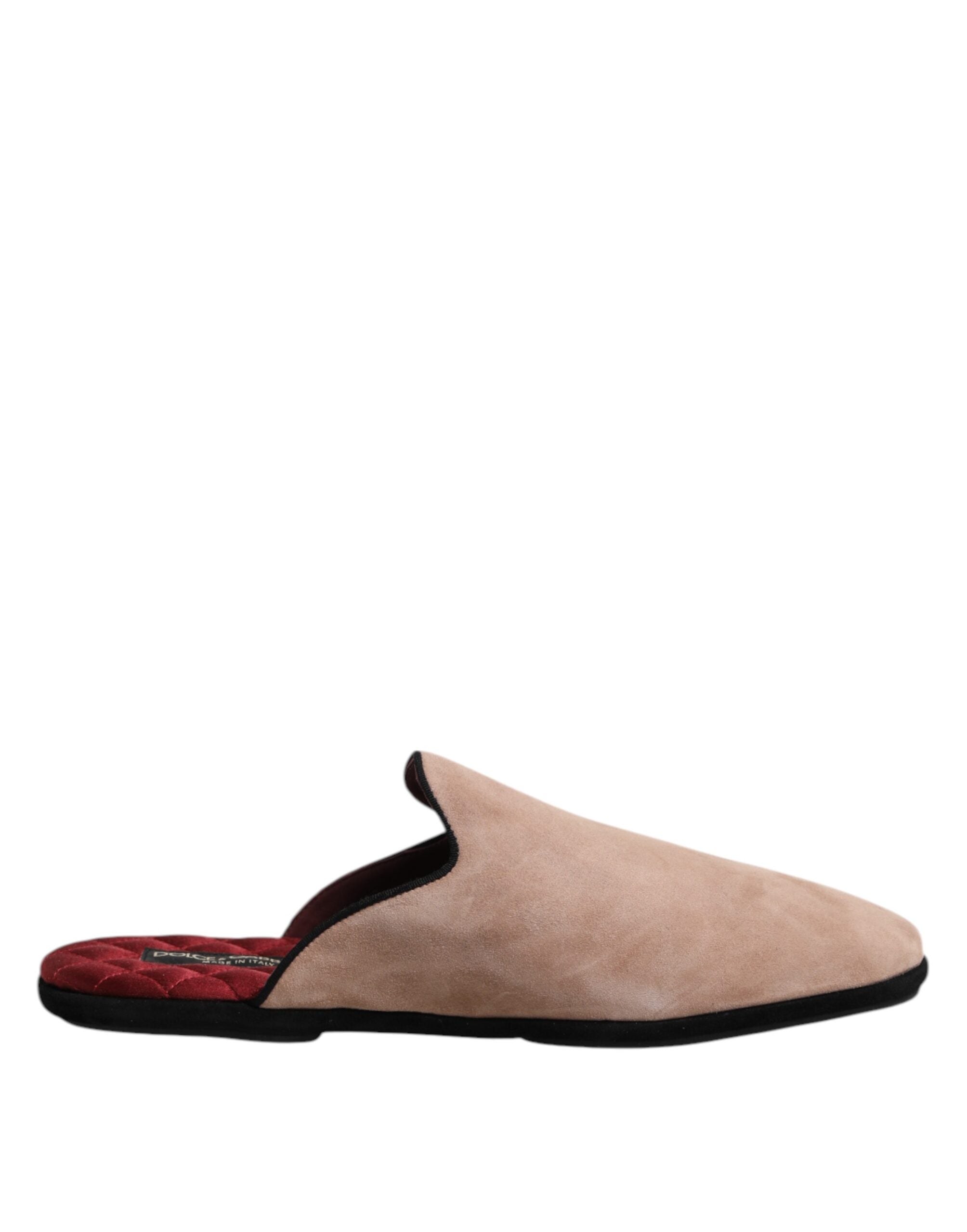 Dolce & Gabbana Beige Capra Suede Slipper