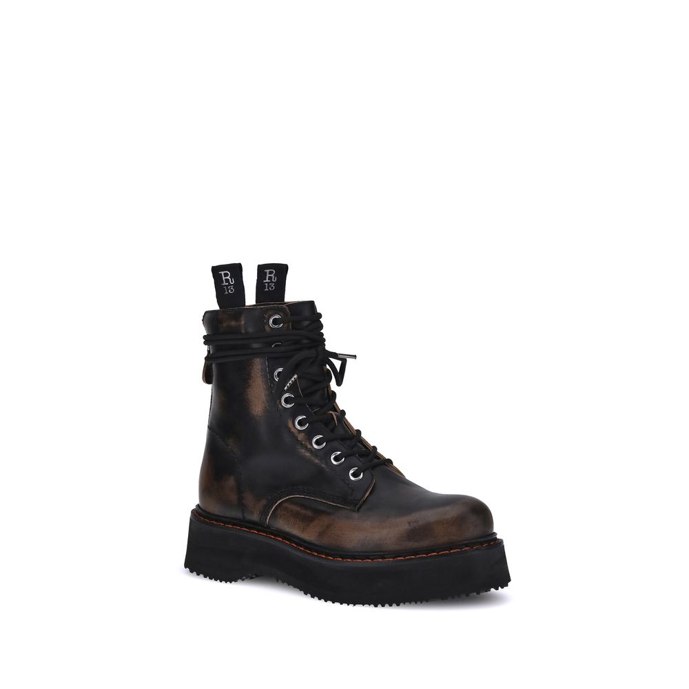 R13 Lace-up Ankle Combat Boots
