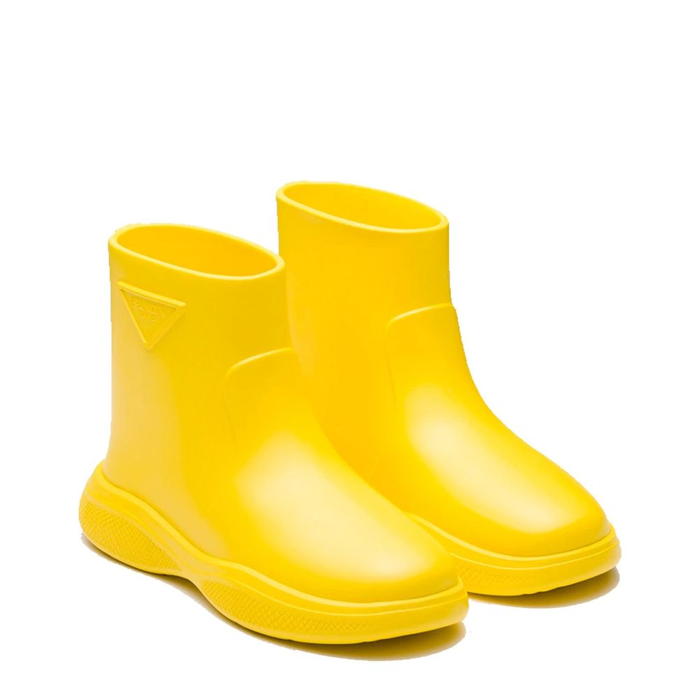 Prada Yellow Rubber Ankle Rain Boots
