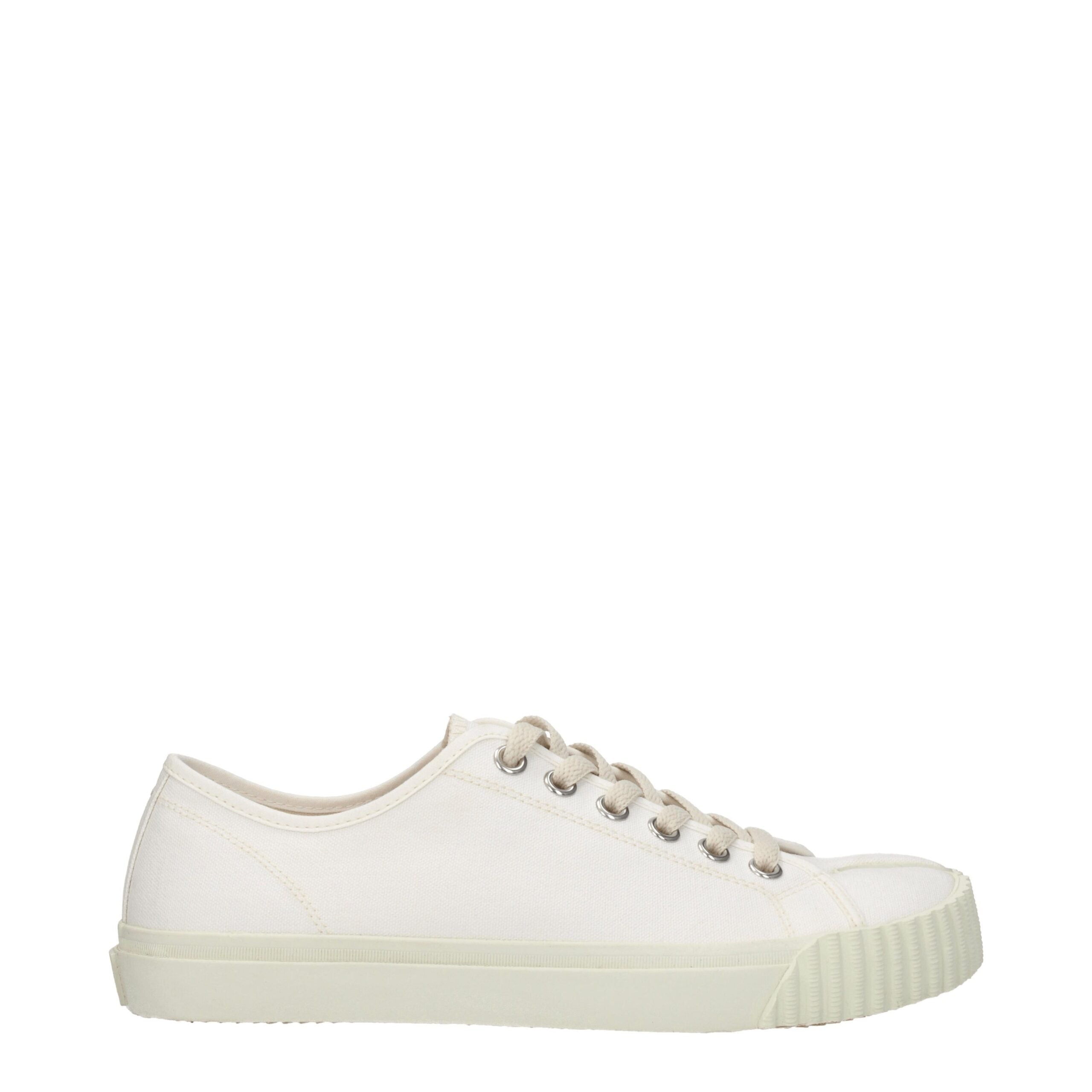 Maison Margiela White Fabric Low Tops LUNESCAPE