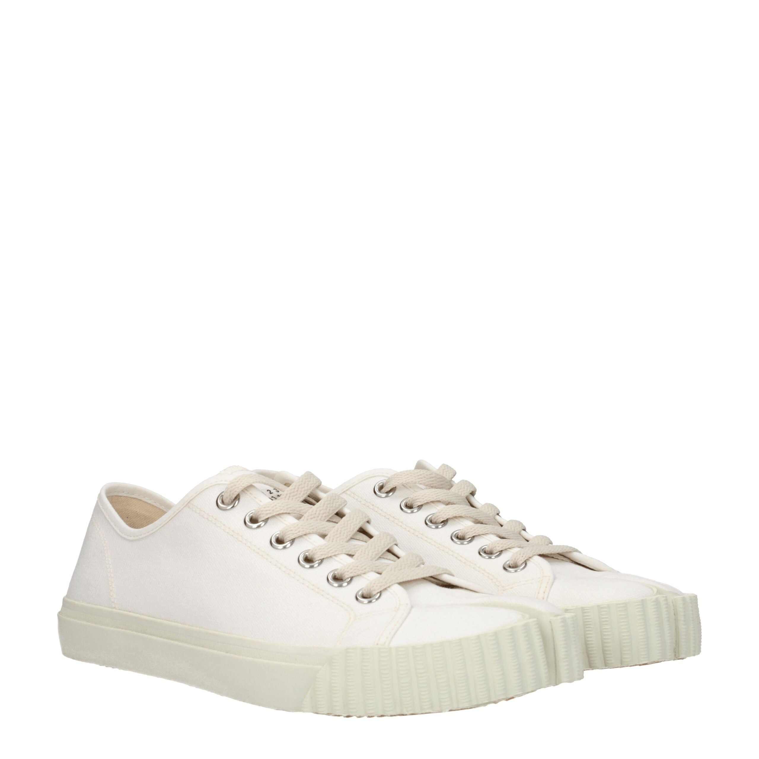 Maison Margiela White Fabric Low Tops LUNESCAPE