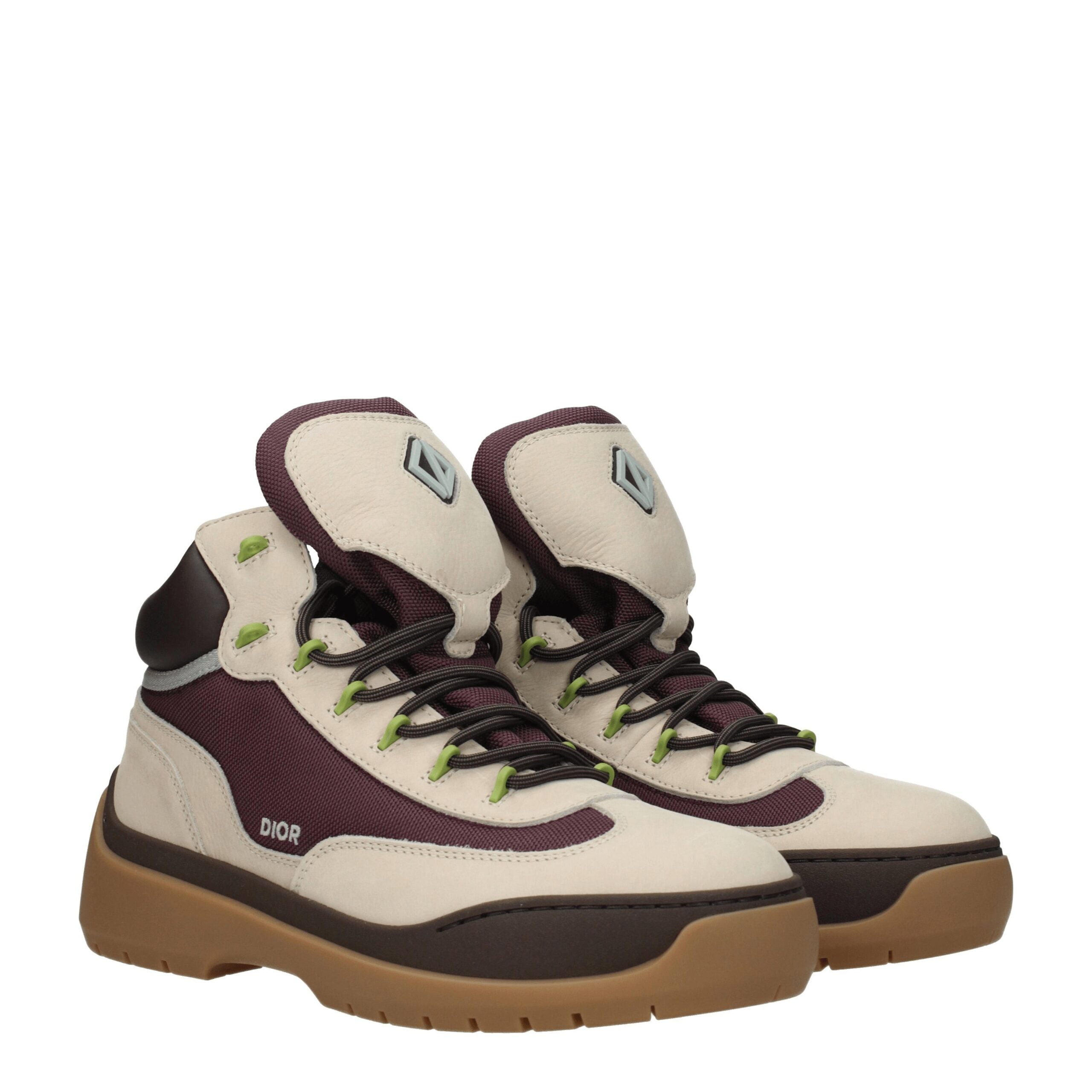 Christian Dior Beige Leather Lace Up High Traction Trail Boots LUNESCAPE