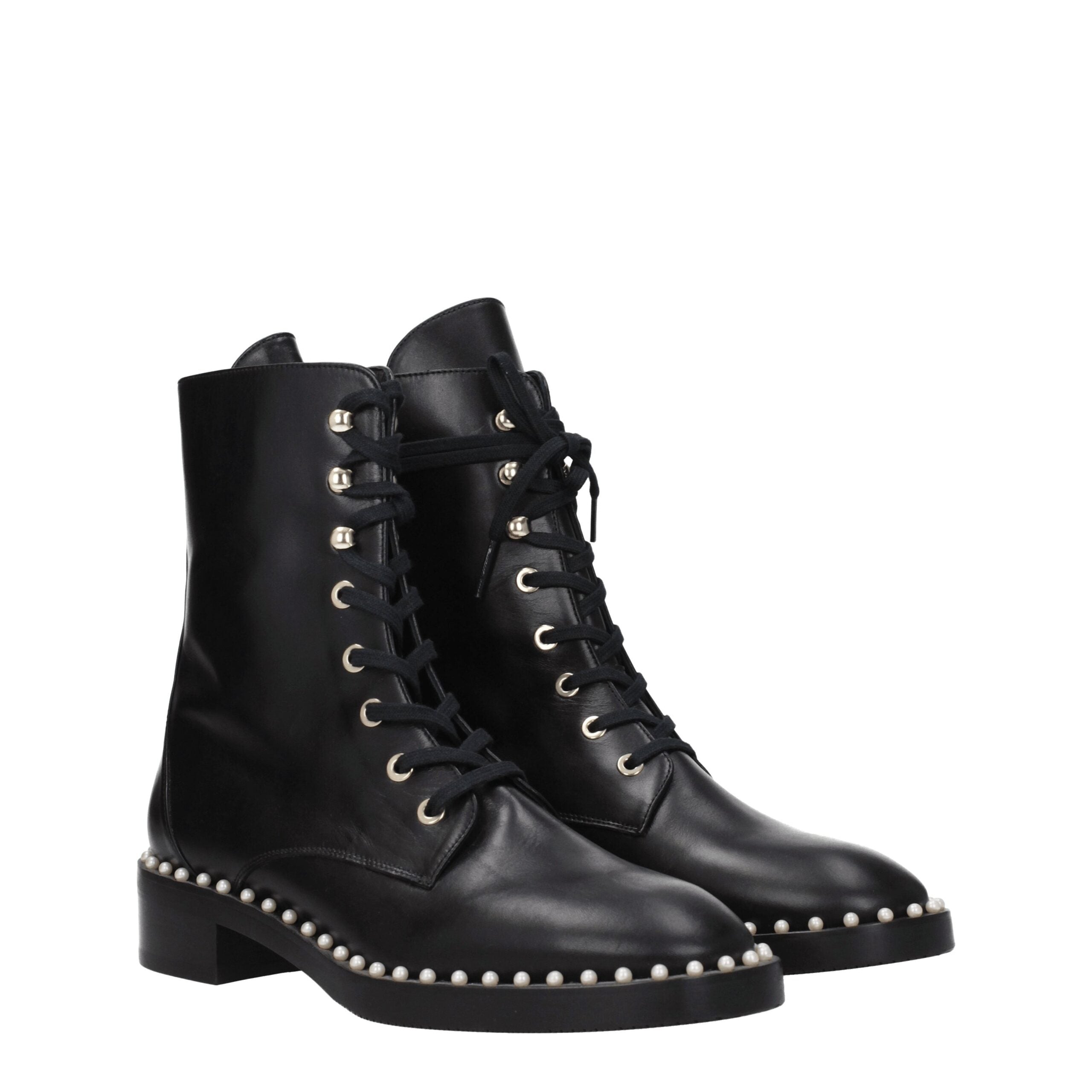 Stuart Weitzman Black Leather Ankle Boots LUNESCAPE