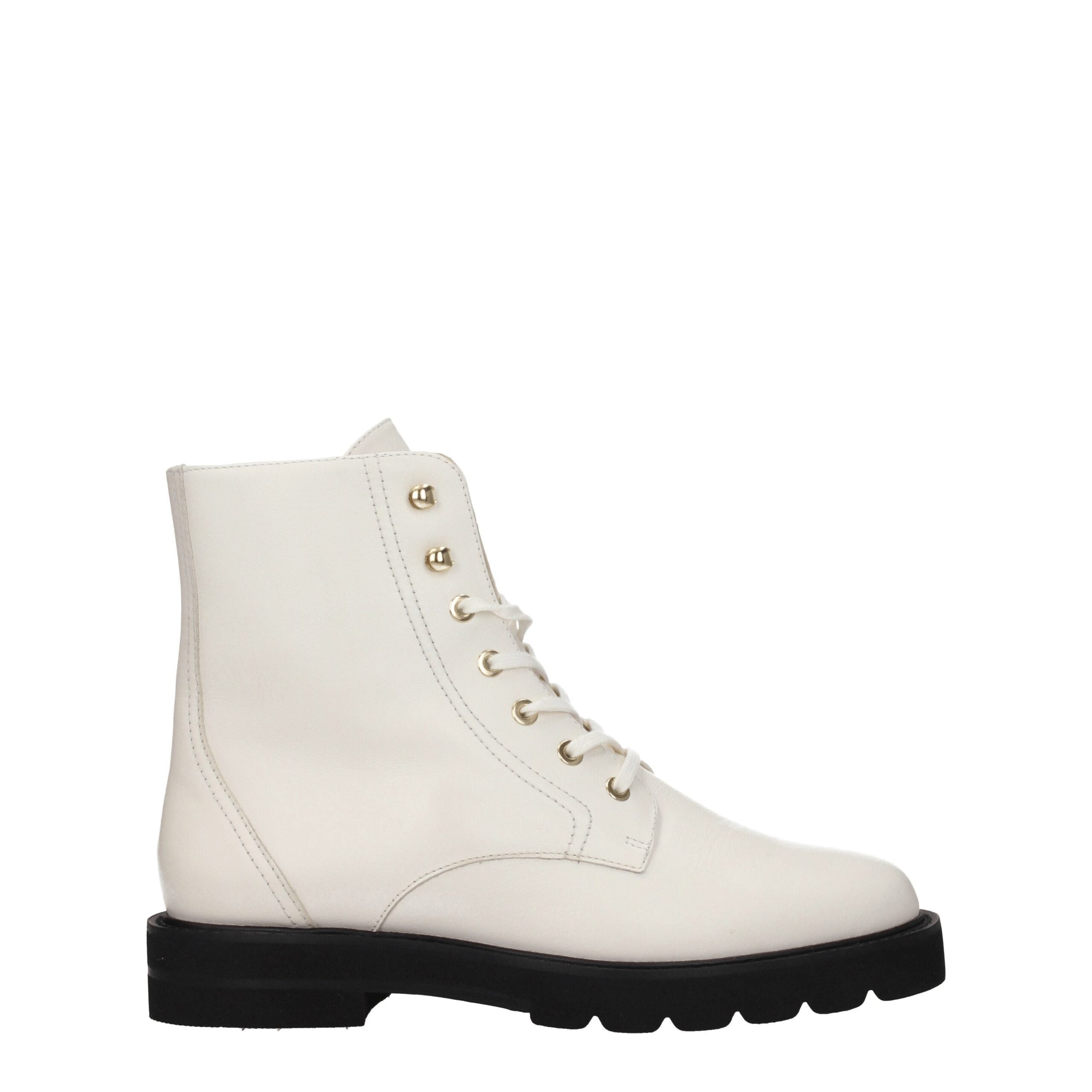 Stuart Weitzman White Leather Ankle Boots LUNESCAPE