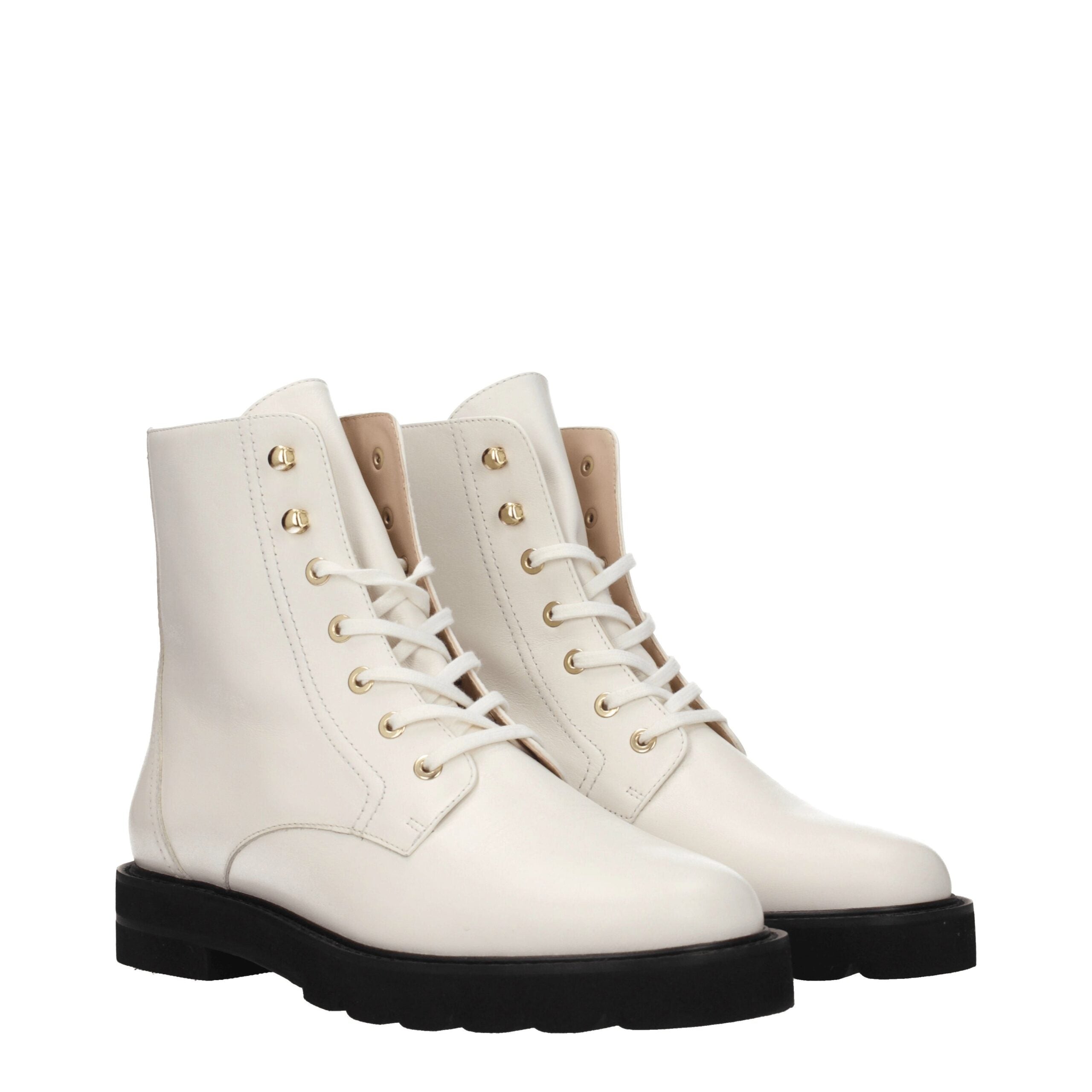 Stuart Weitzman White Leather Ankle Boots LUNESCAPE