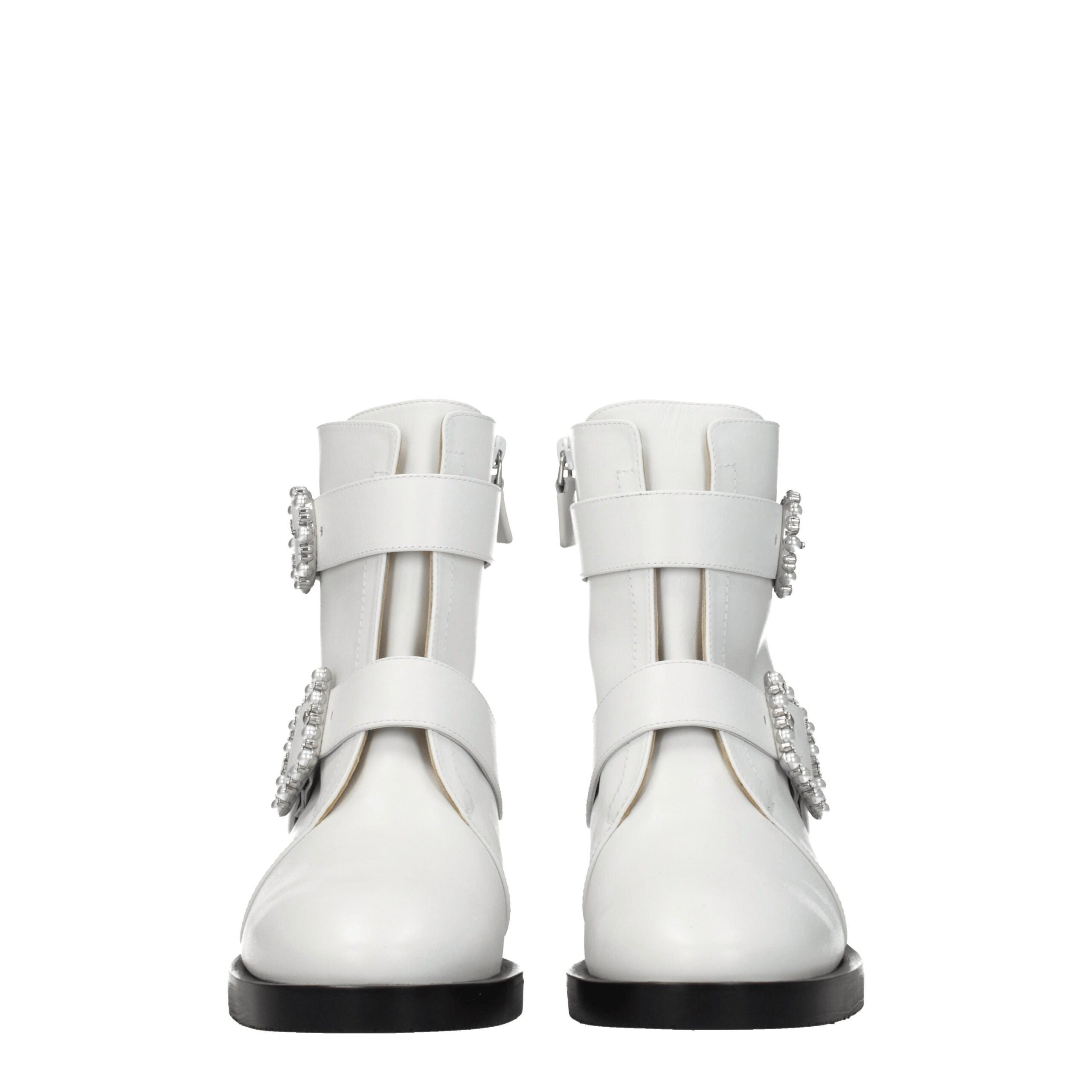 Stuart Weitzman White Leather Ankle Boots LUNESCAPE