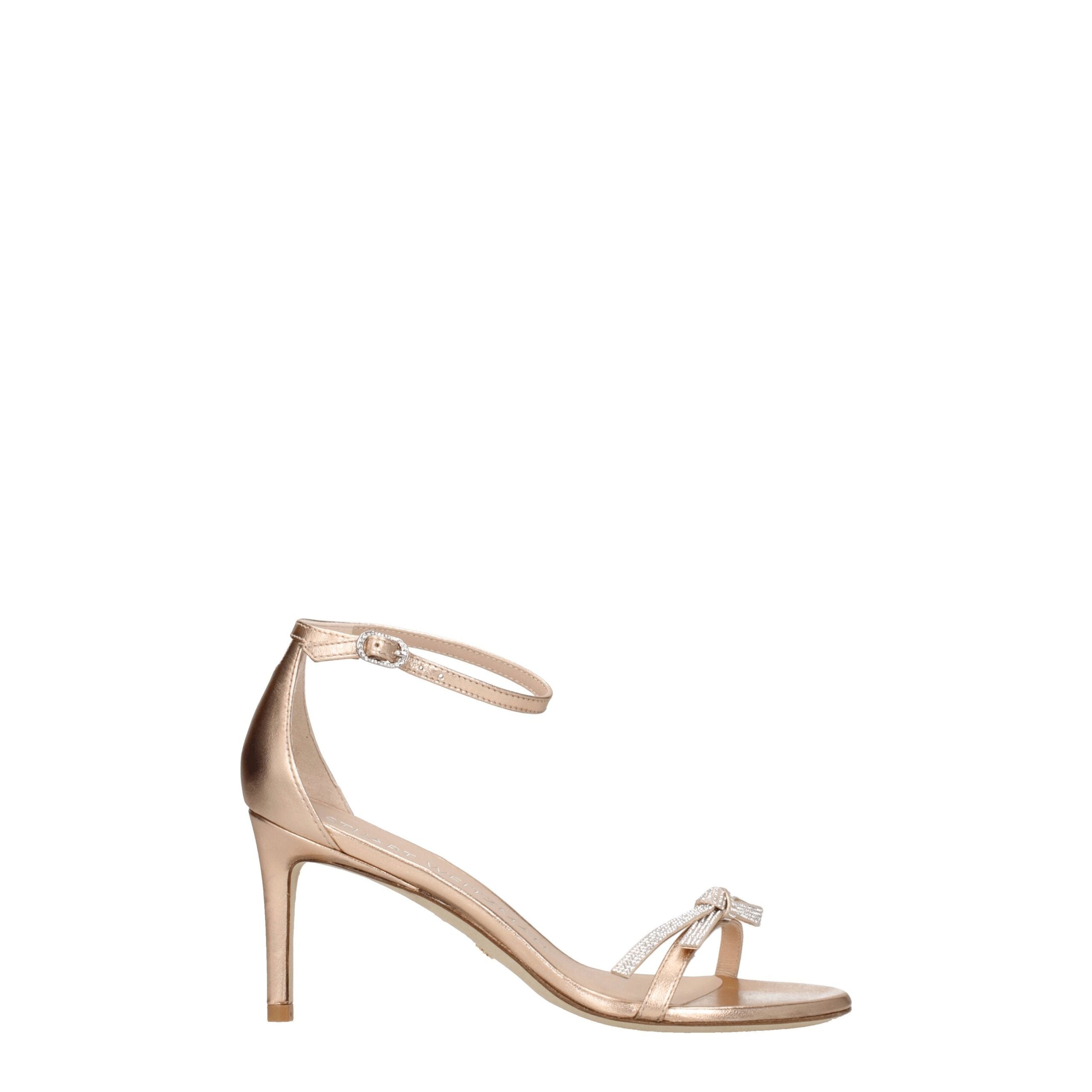 Stuart Weitzman Pink Leather Stiletto Heels Sandals LUNESCAPE