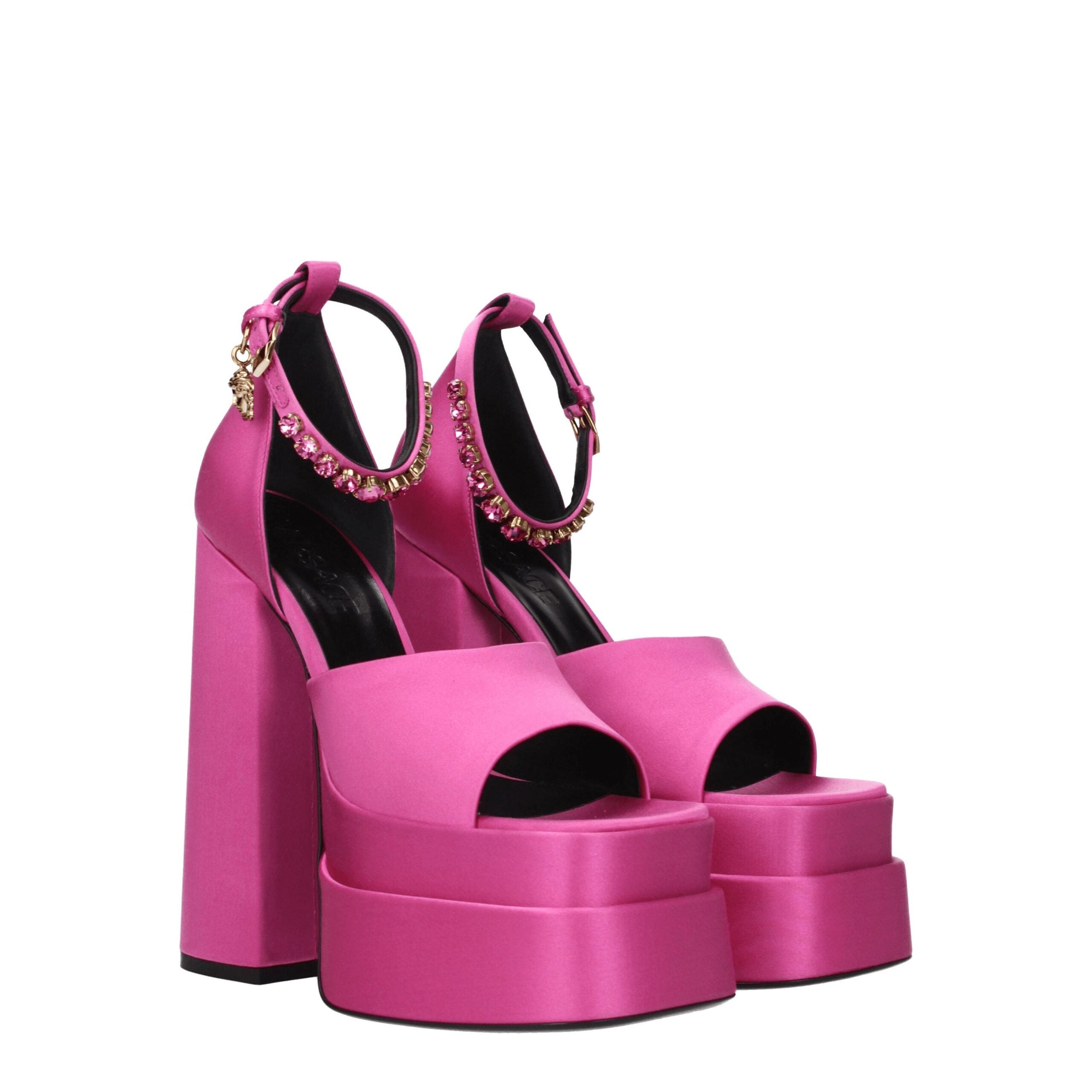 Versace Pink Satin Platforms LUNESCAPE