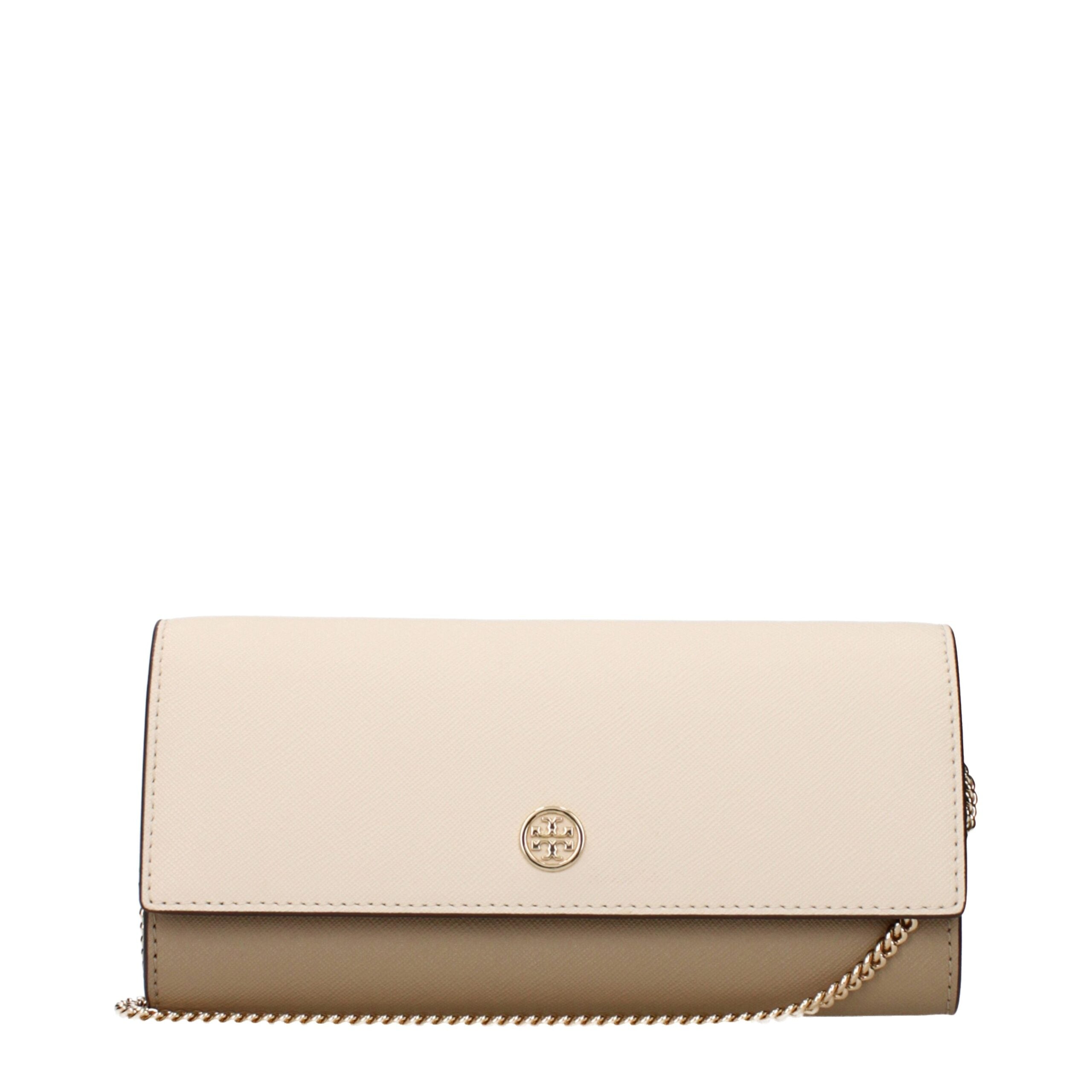 Tory Burch Beige Leather Clutch Bags LUNESCAPE
