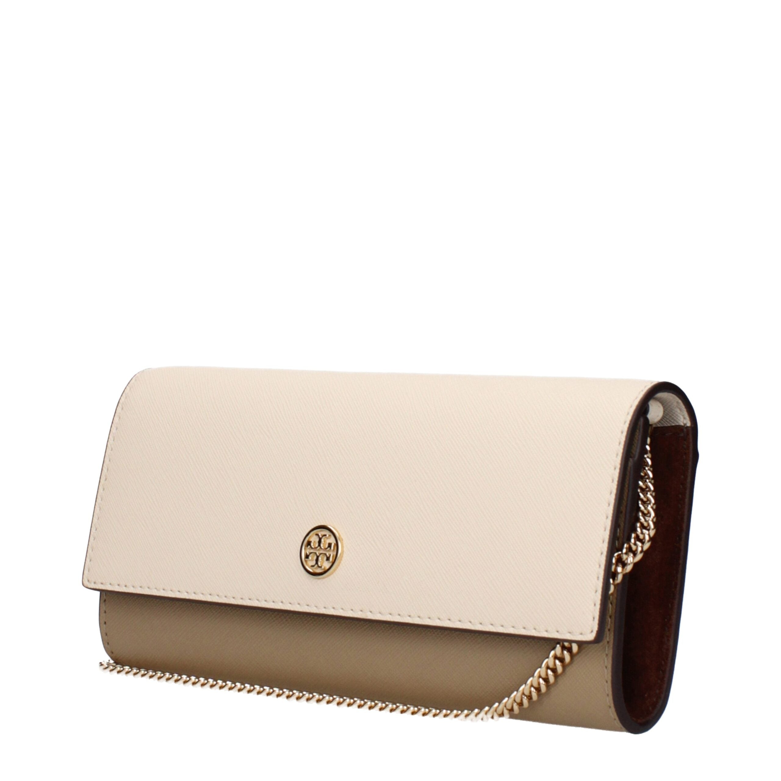 Tory Burch Beige Leather Clutch Bags LUNESCAPE