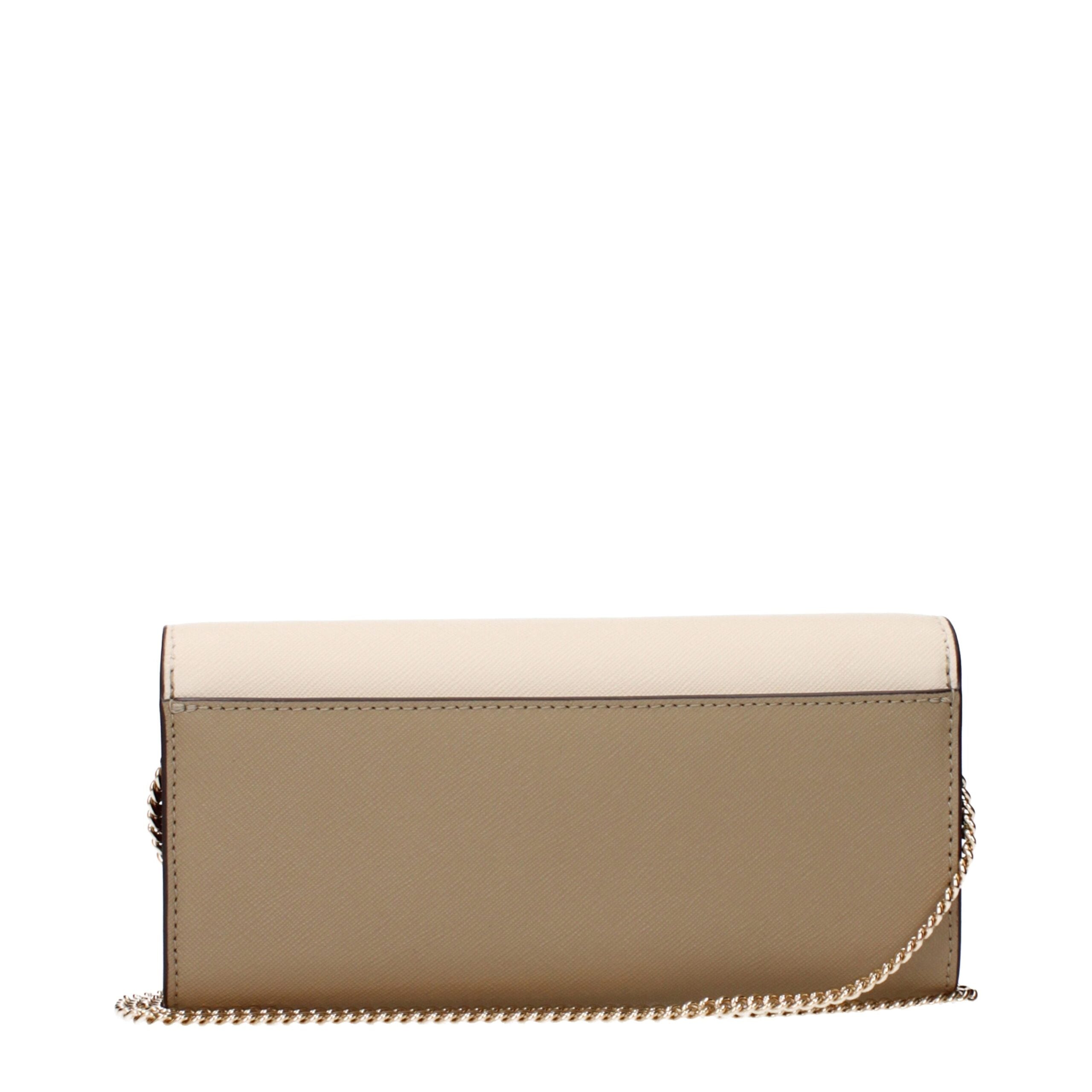 Tory Burch Beige Leather Clutch Bags LUNESCAPE