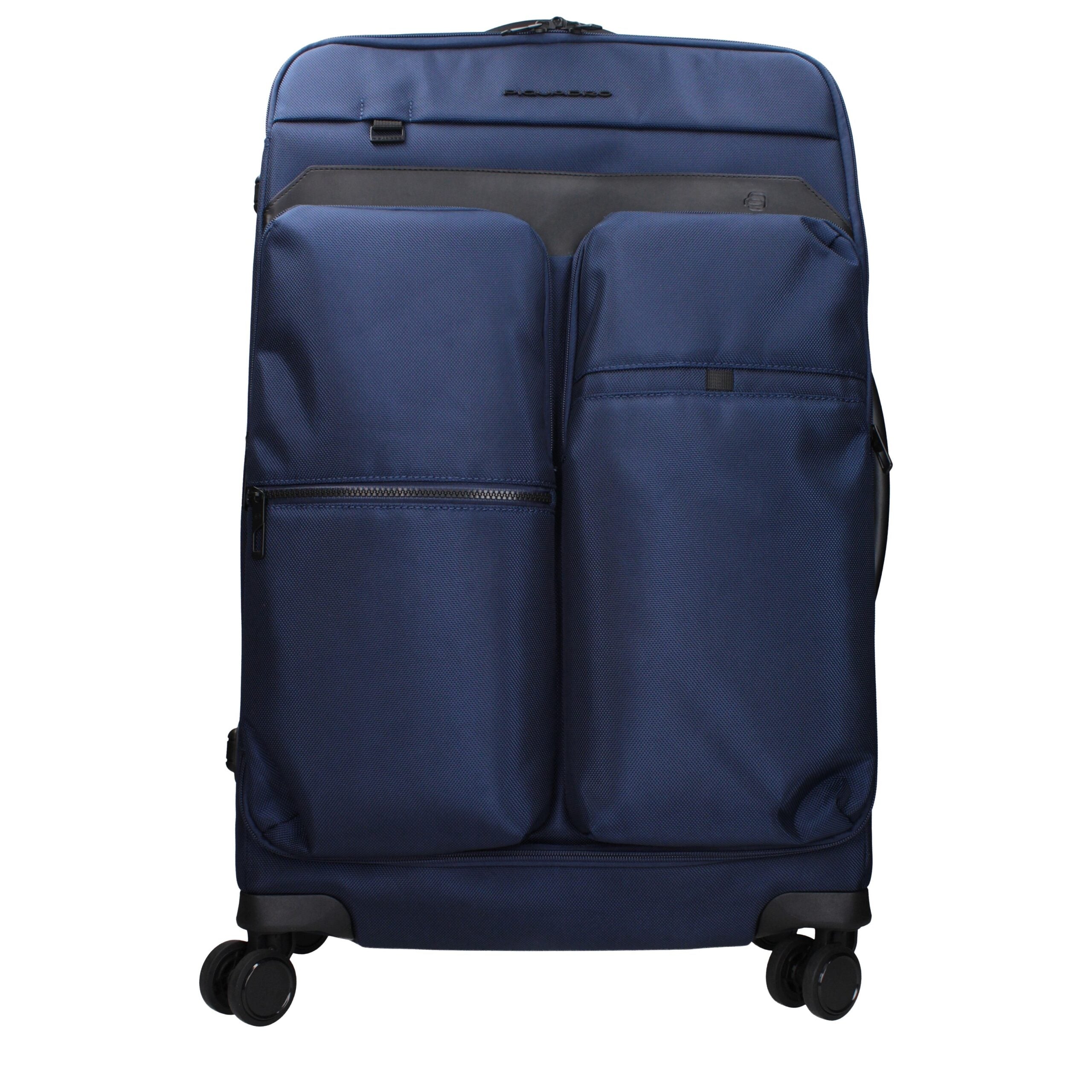 Piquadro Blue Soft-Side Carry-On Rolling Suitcase