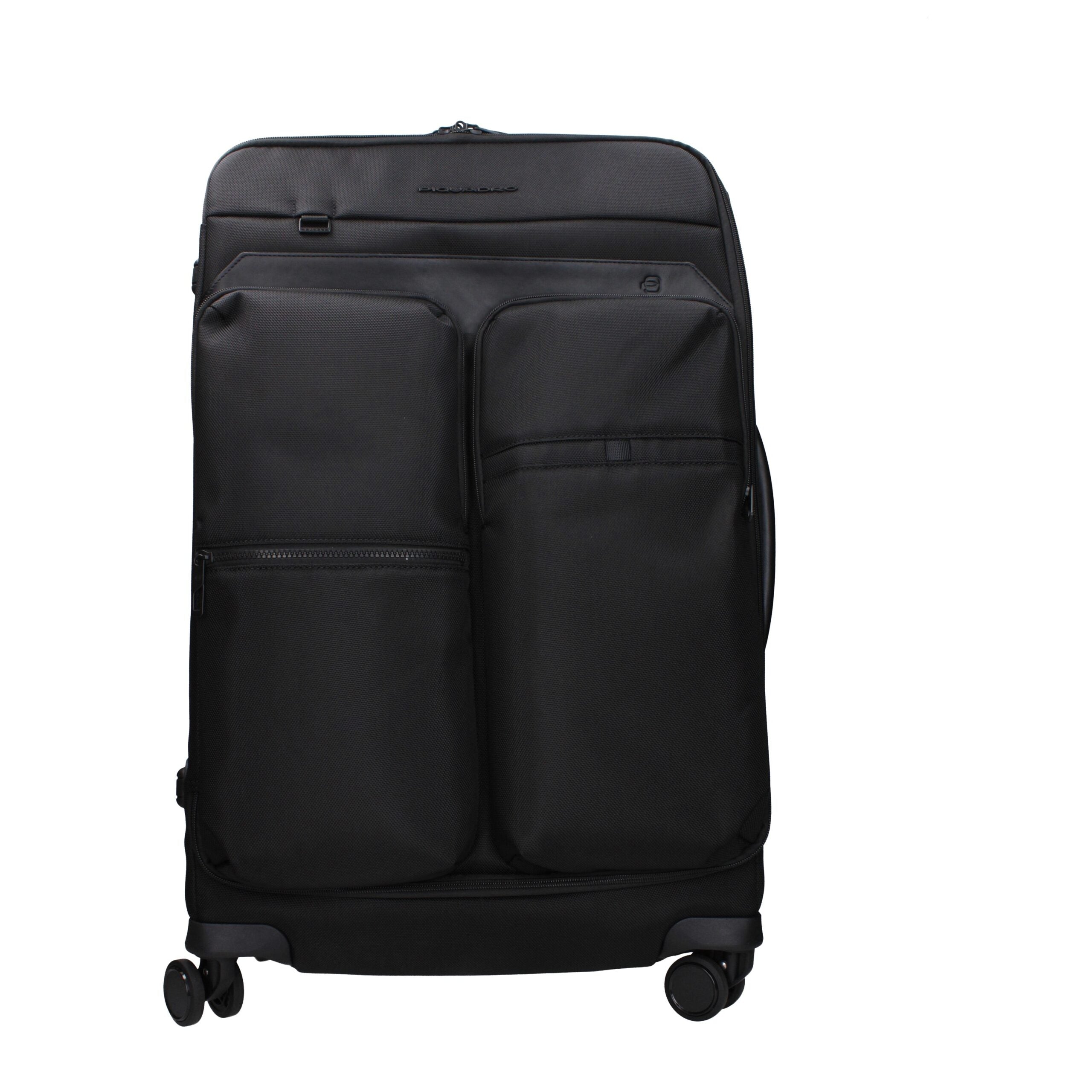Piquadro Black Soft-Side Carry-On Rolling Suitcase