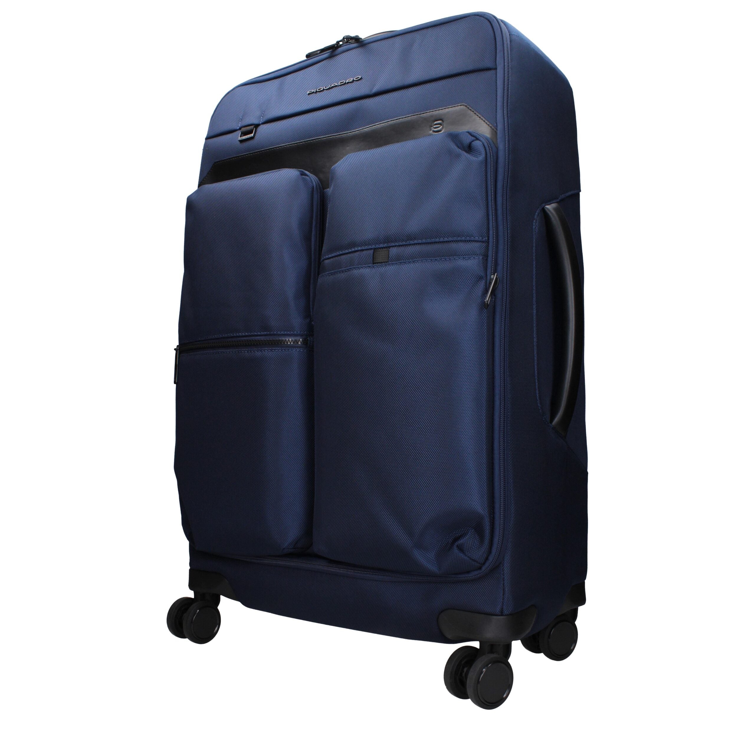 Piquadro Blue Soft-Side Carry-On Rolling Suitcase