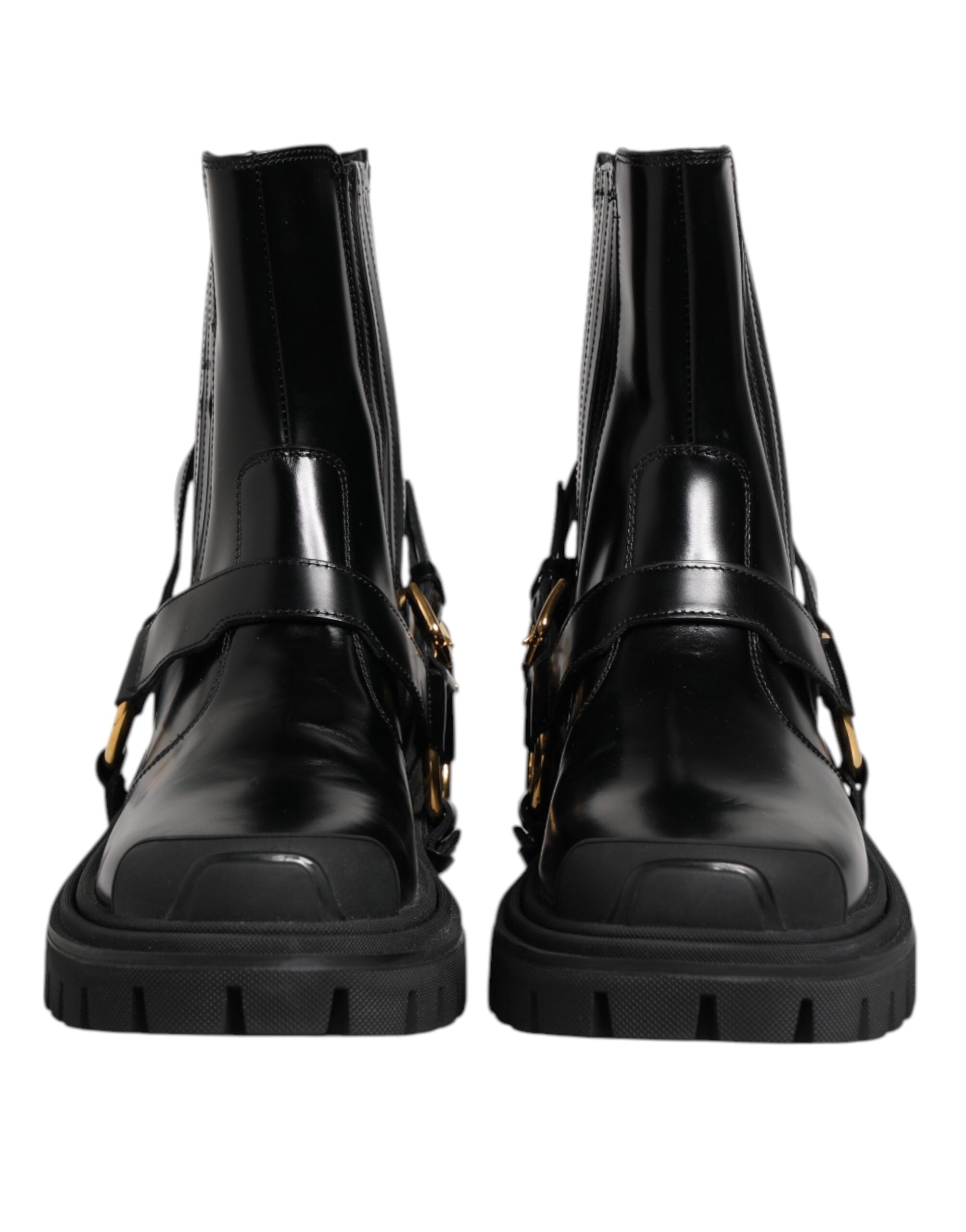 Dolce & Gabbana Black Leather Chelsea Men Short Boots Shoes LUNESCAPE