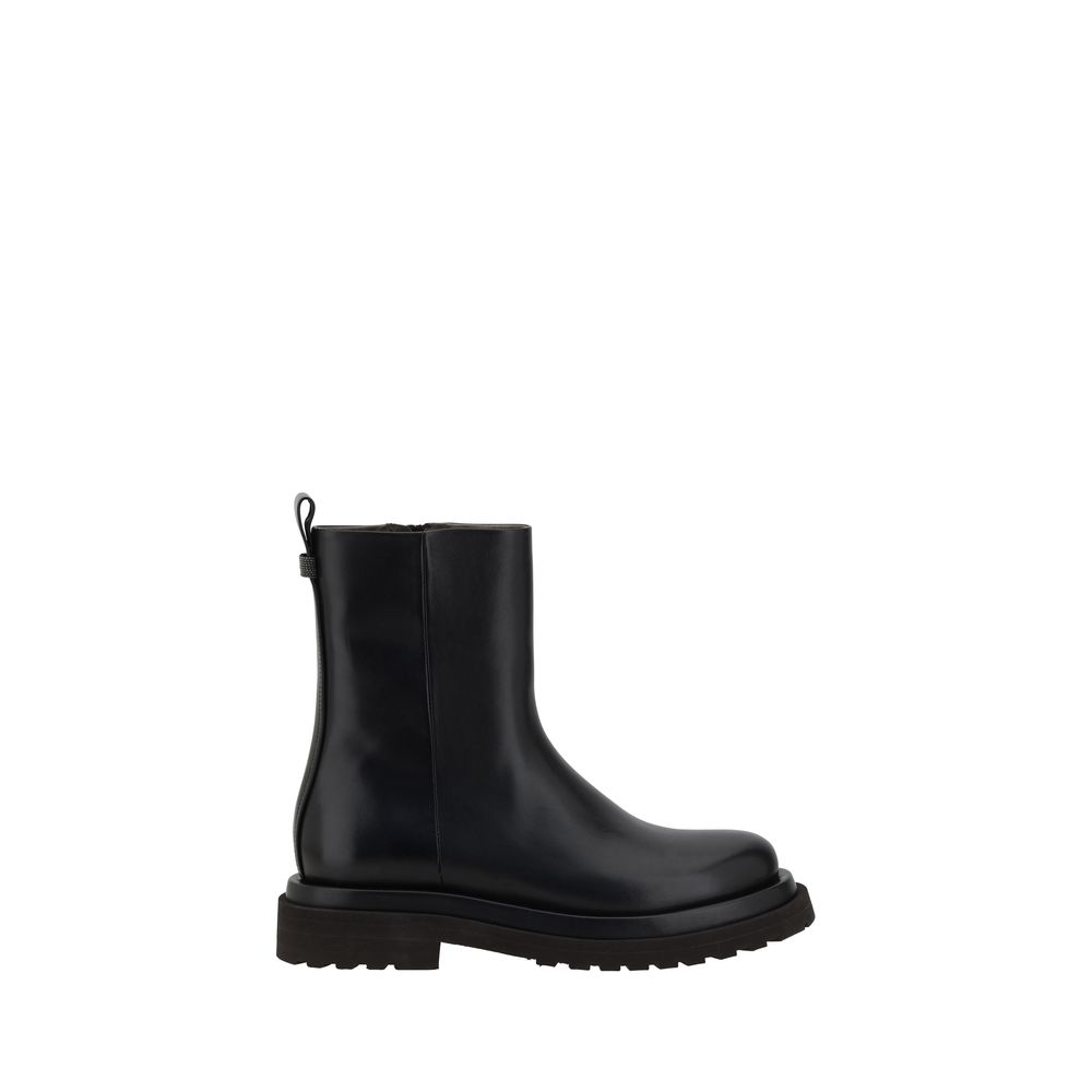 Brunello Cucinelli Leather Ankle Boots LUNESCAPE