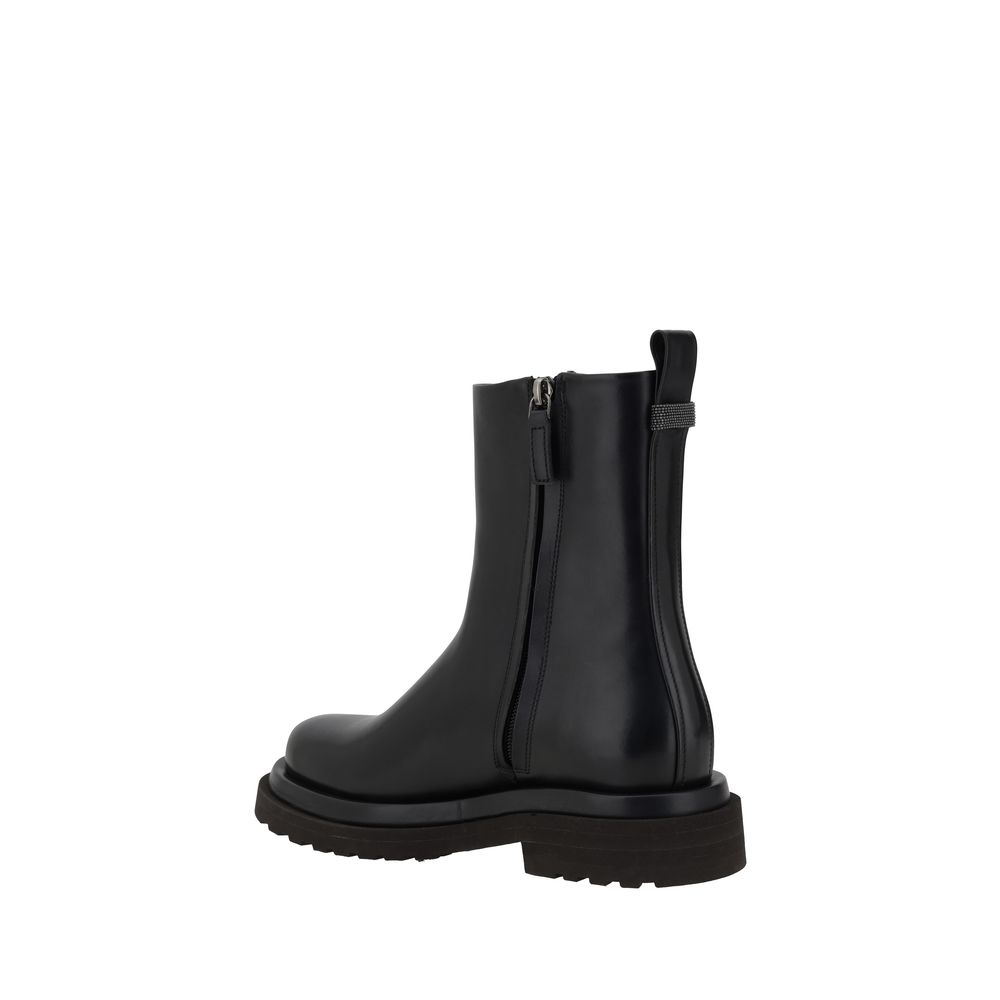 Brunello Cucinelli Leather Ankle Boots LUNESCAPE