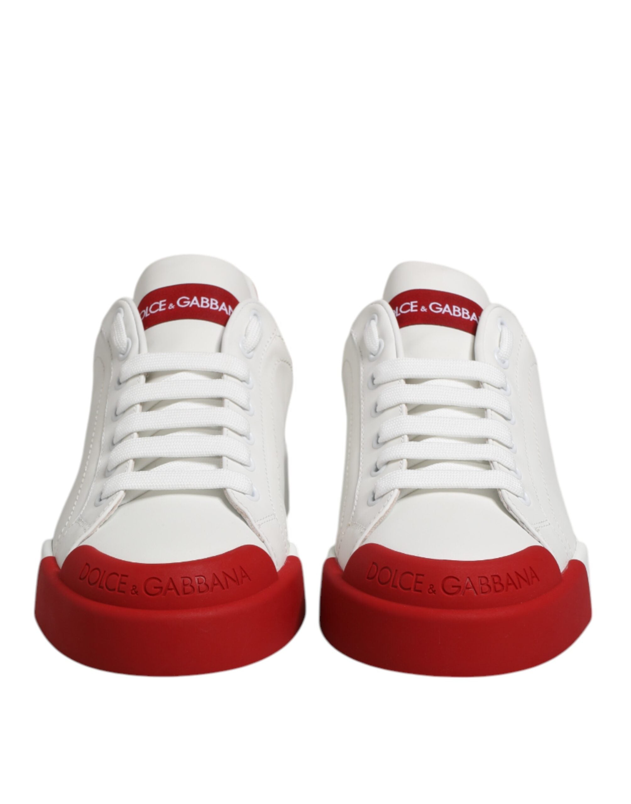 Dolce & Gabbana White Leather DG Logo Low Top Sneakers Shoes LUNESCAPE