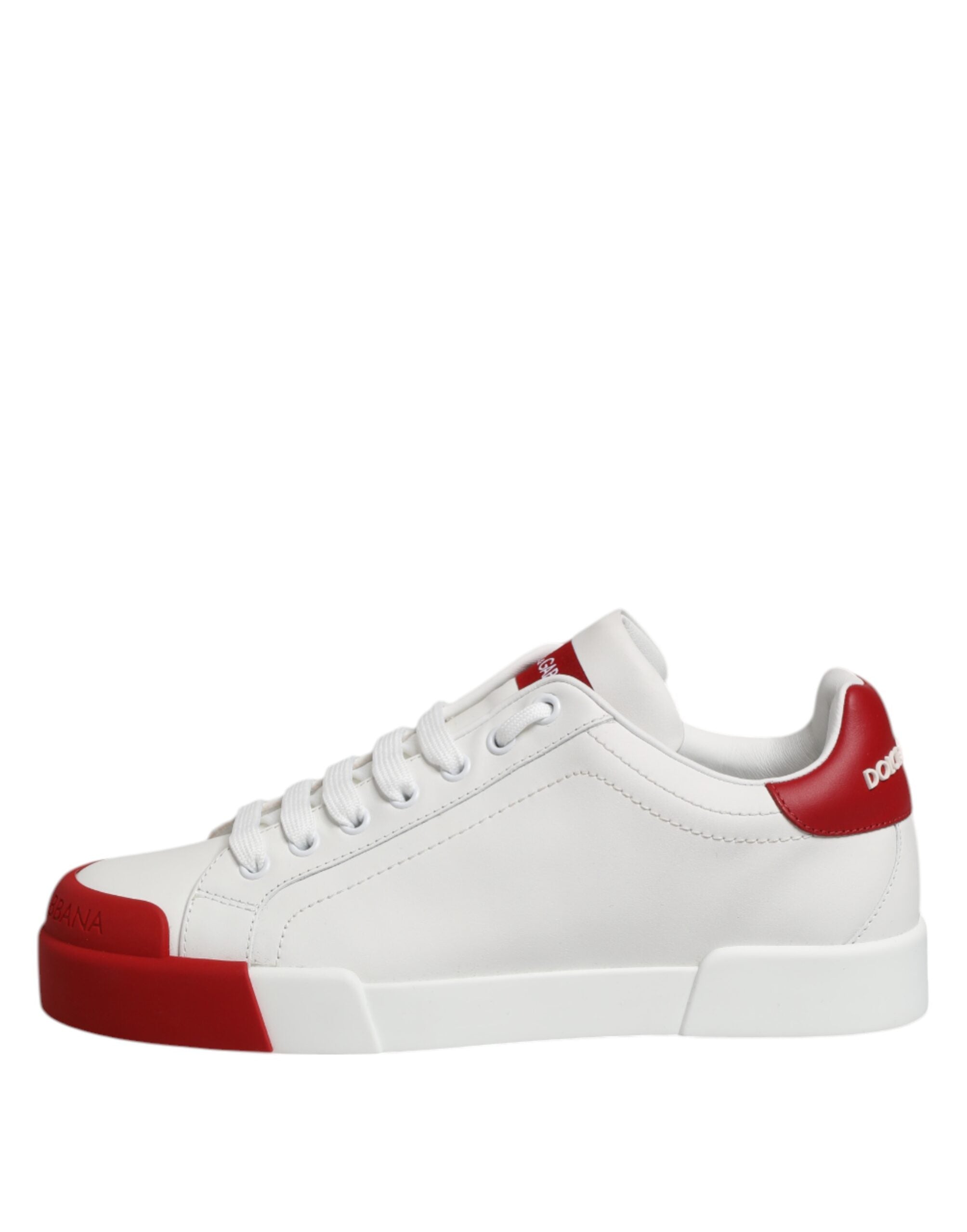 Dolce & Gabbana White Leather DG Logo Low Top Sneakers Shoes LUNESCAPE