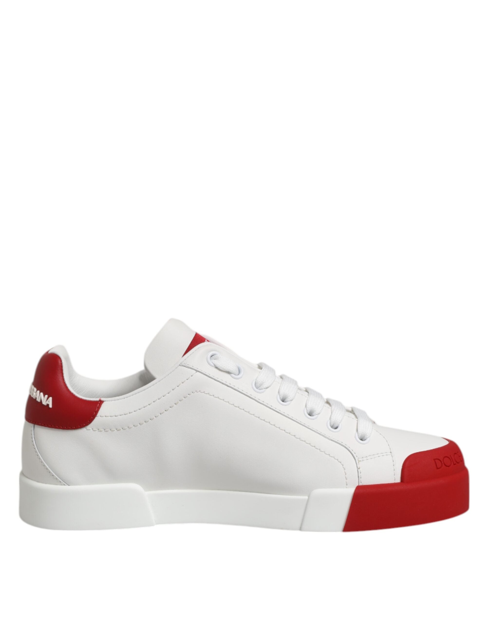 Dolce & Gabbana White Leather DG Logo Low Top Sneakers Shoes LUNESCAPE