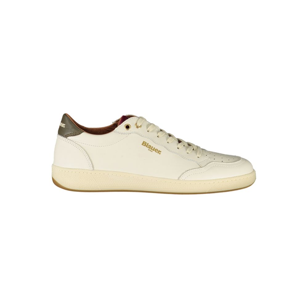 Blauer White Leather Men Sneaker LUNESCAPE