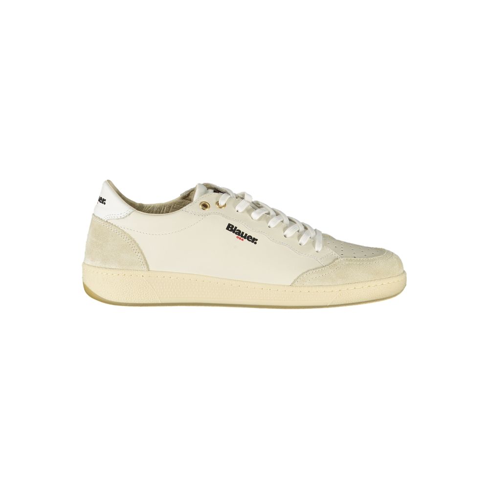 Blauer White Leather Men Sneaker LUNESCAPE