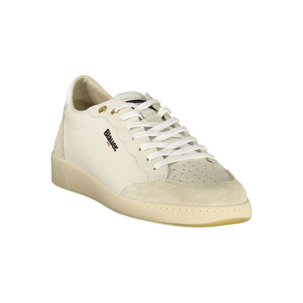 Blauer White Leather Men Sneaker LUNESCAPE