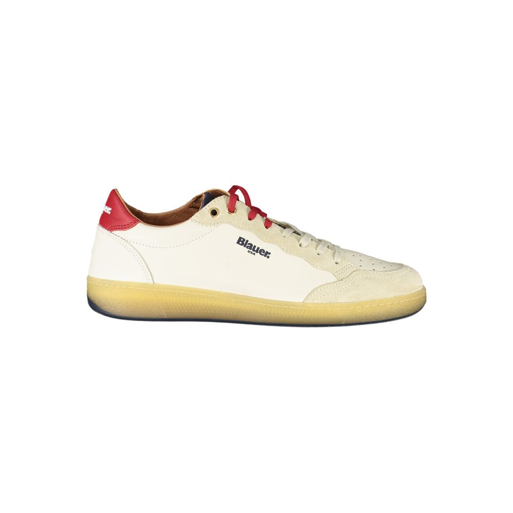 Blauer White Leather Men Sneaker LUNESCAPE