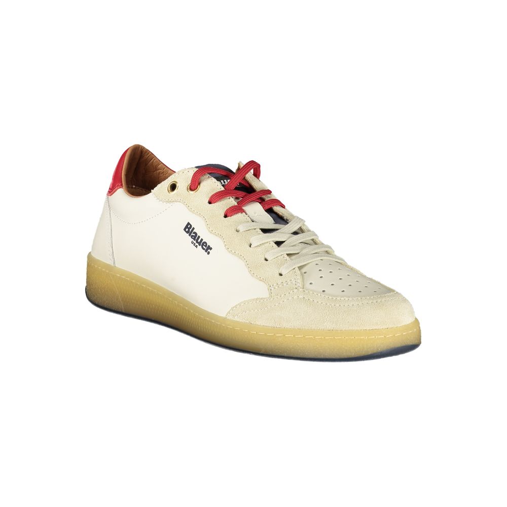 Blauer White Leather Men Sneaker LUNESCAPE