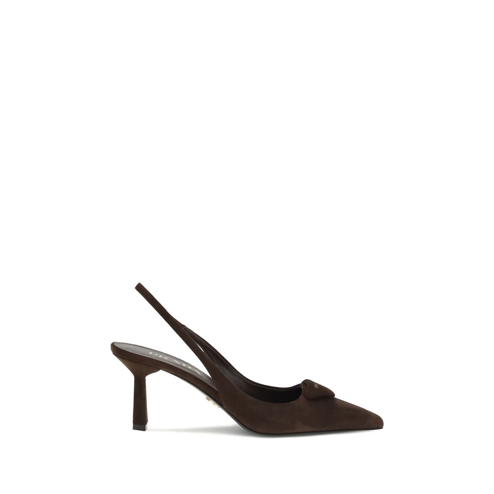 Prada Suede Kitten Heel Slingback Pumps