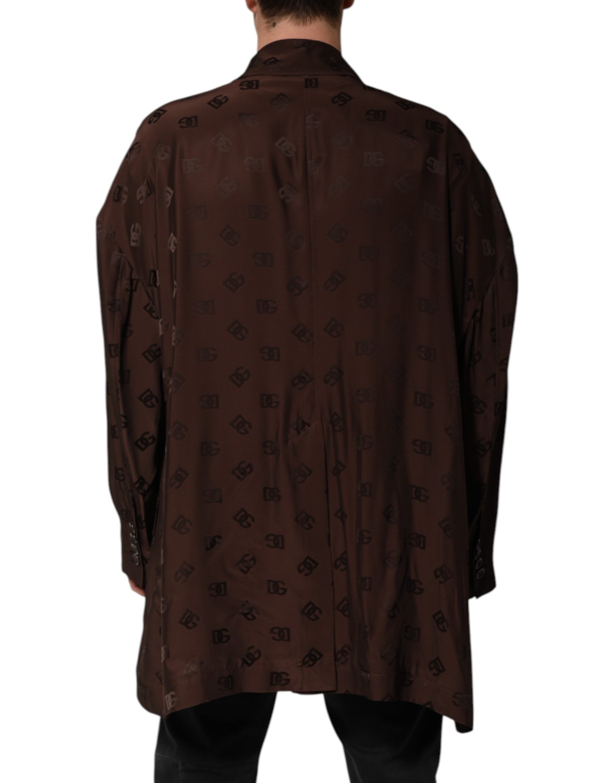 Dolce & Gabbana Brown Logo Monogram Coat