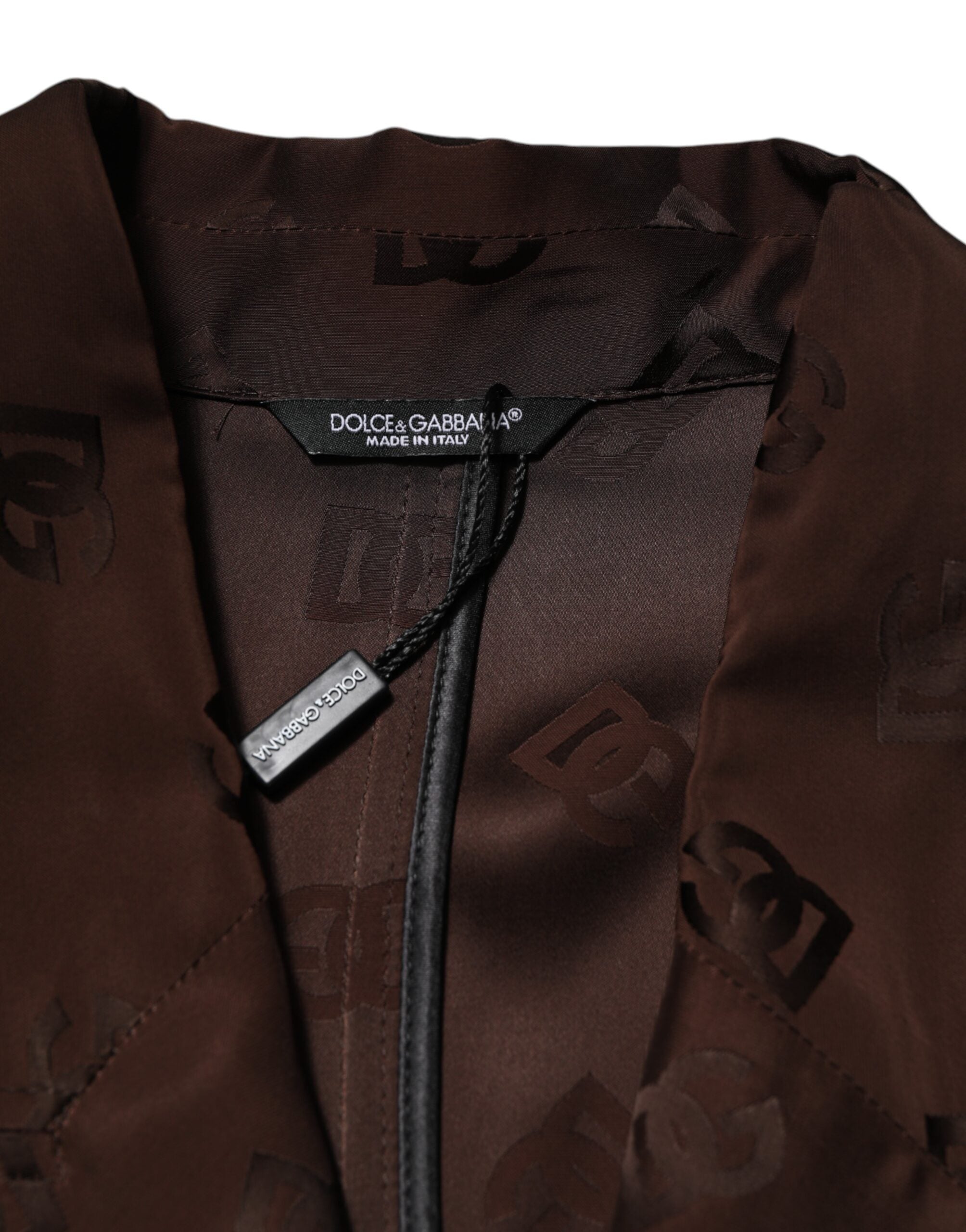 Dolce & Gabbana Brown Logo Monogram Coat