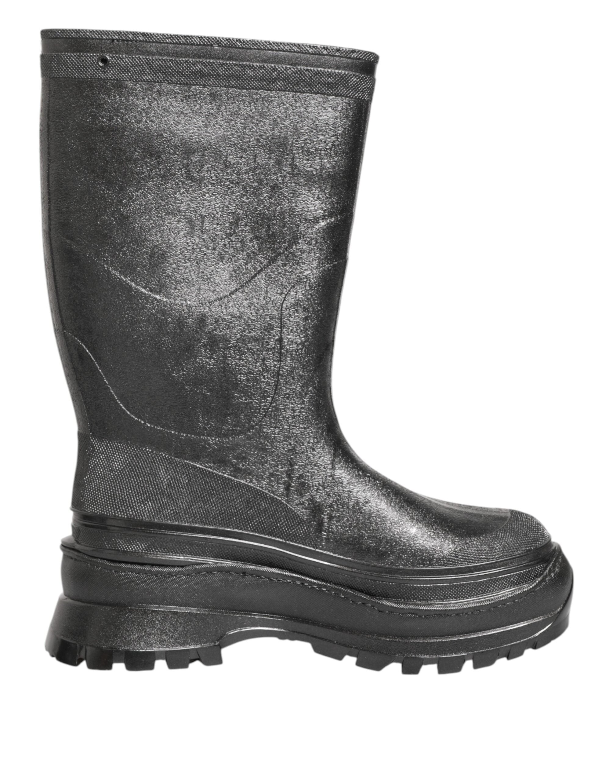 Dolce & Gabbana Metallic Gray Pull On Rain Boots