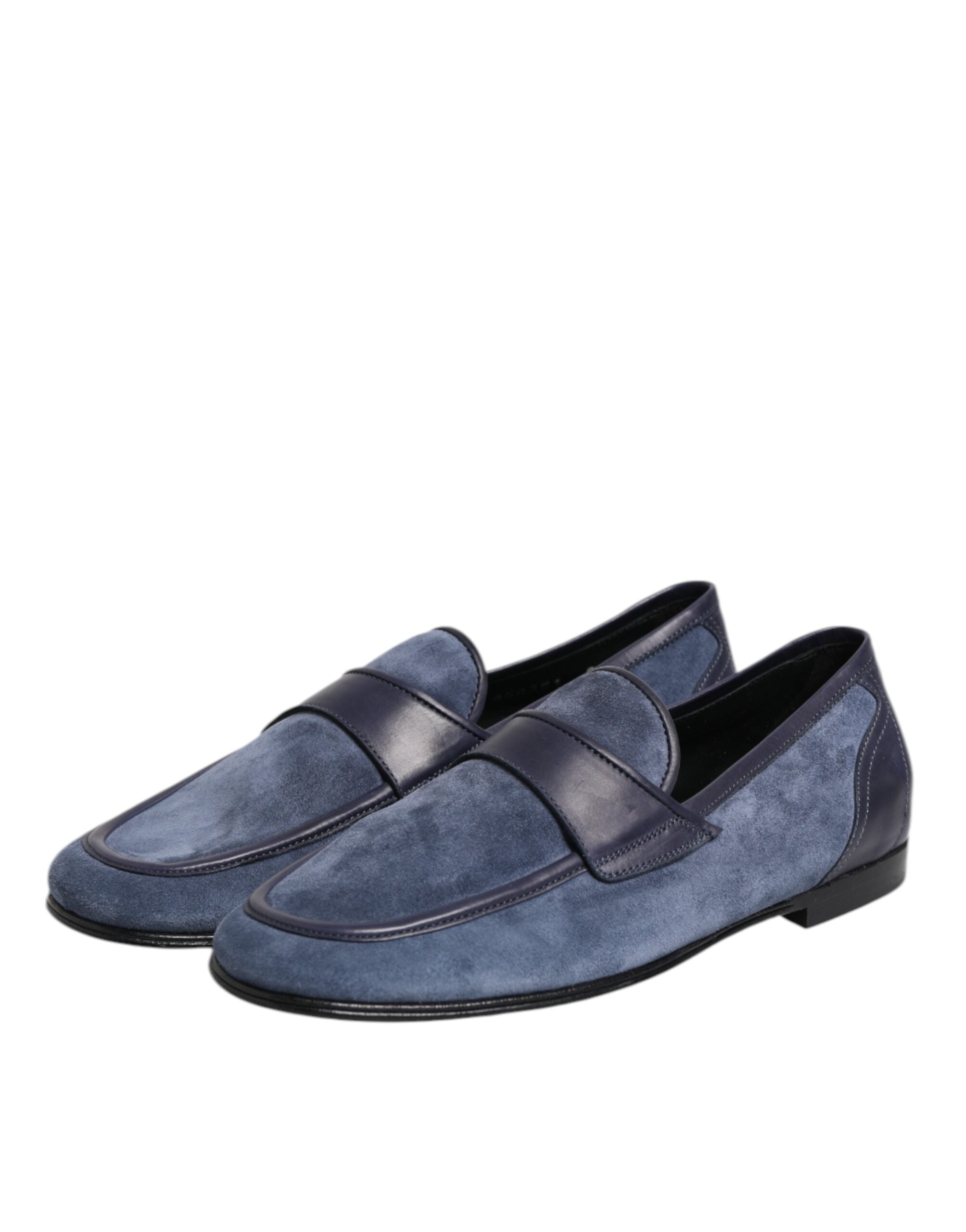 Dolce & Gabbana Blue Suede Leather Moccasin