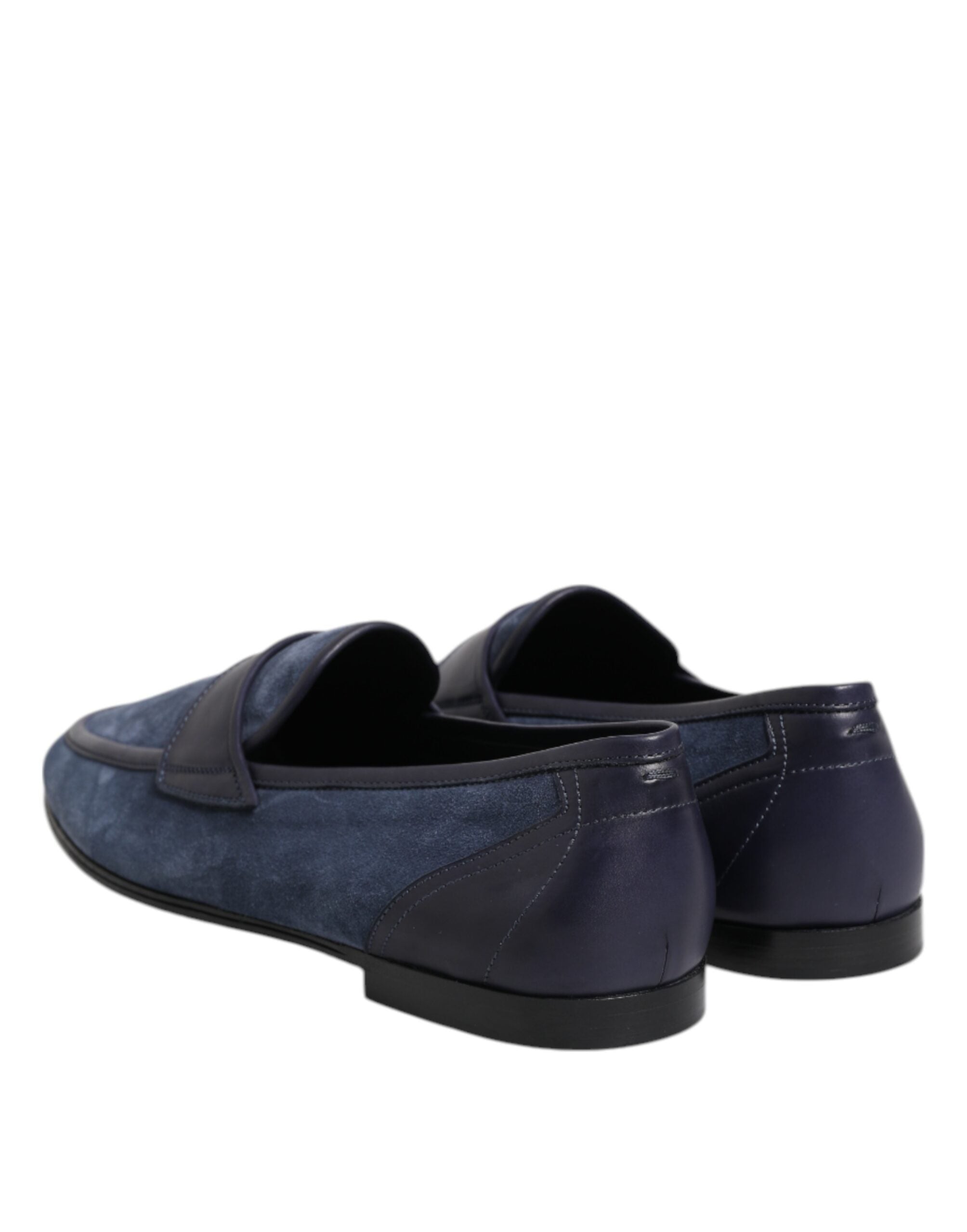 Dolce & Gabbana Blue Suede Leather Moccasin