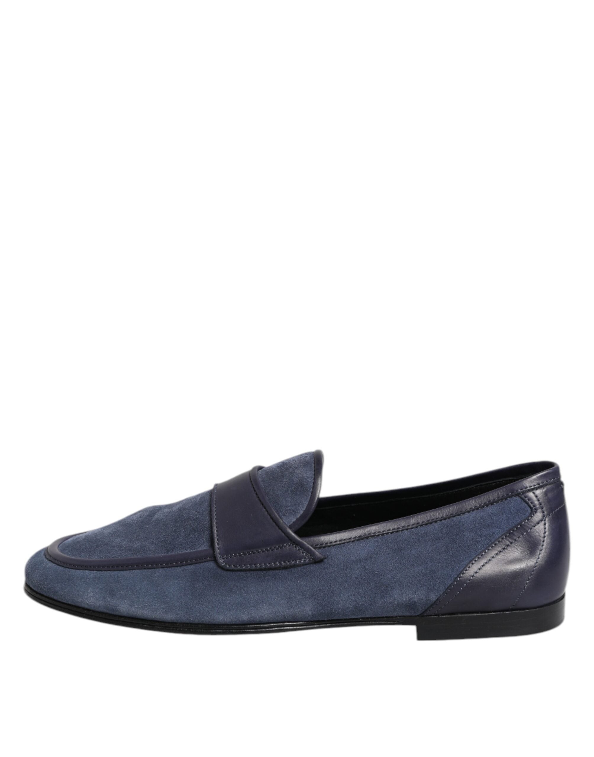 Dolce & Gabbana Blue Suede Leather Moccasin