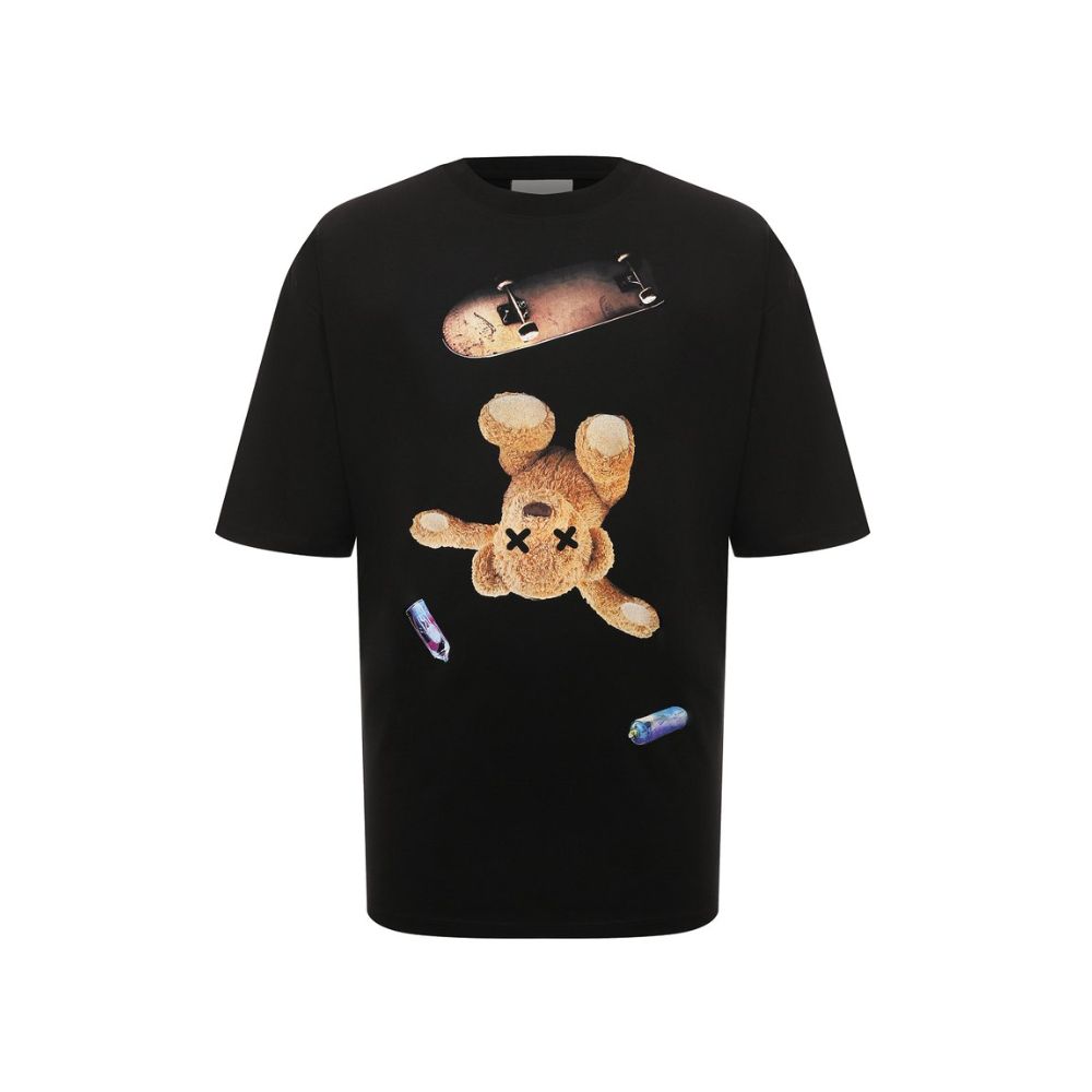 Diego Venturino Black Cotton T-Shirt LUNESCAPE