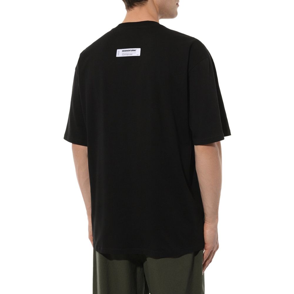 Diego Venturino Black Cotton T-Shirt LUNESCAPE