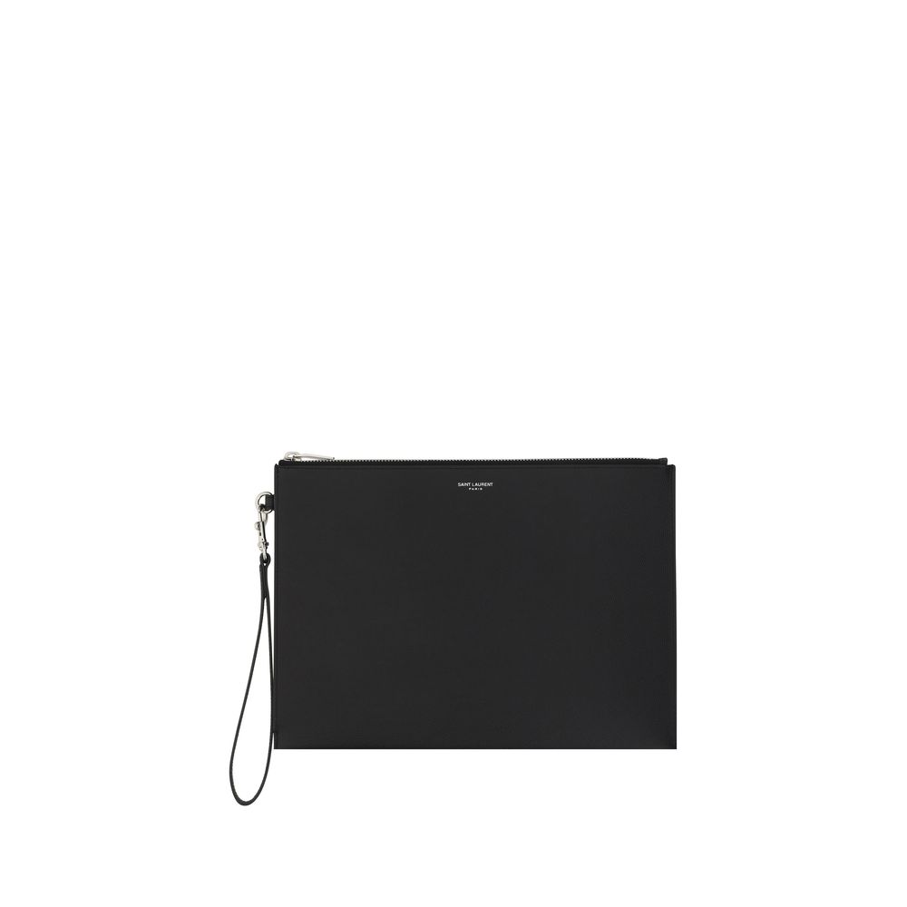 Saint Laurent Black Calf Leather iPad Case