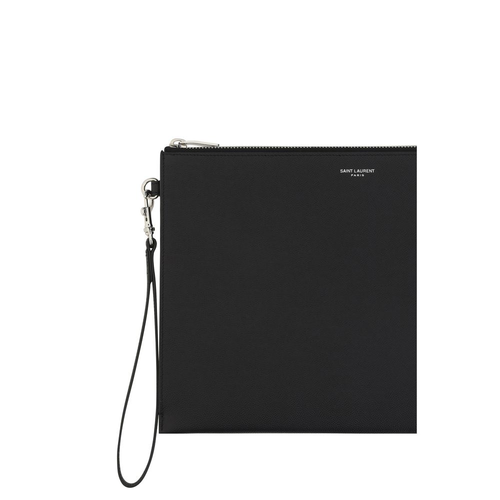 Saint Laurent Black Calf Leather iPad Case