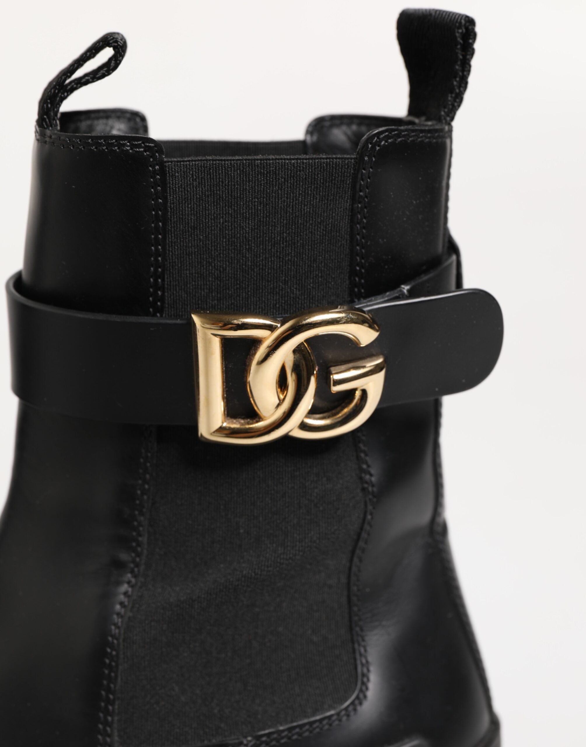 Dolce & Gabbana Black Gold DG Logo Trekking Calf Boots Shoes