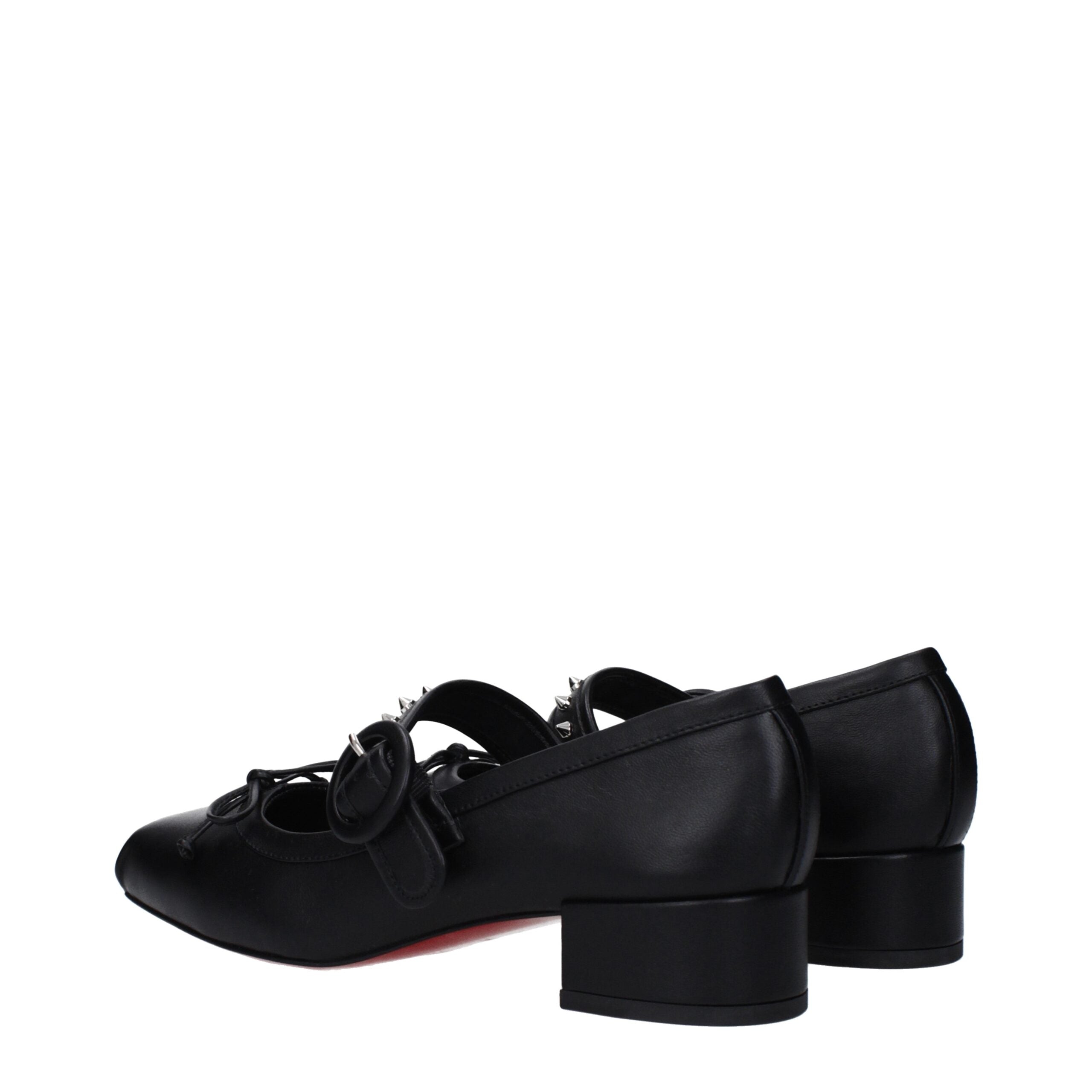 Christian Louboutin Black Leather Ballet Flats LUNESCAPE