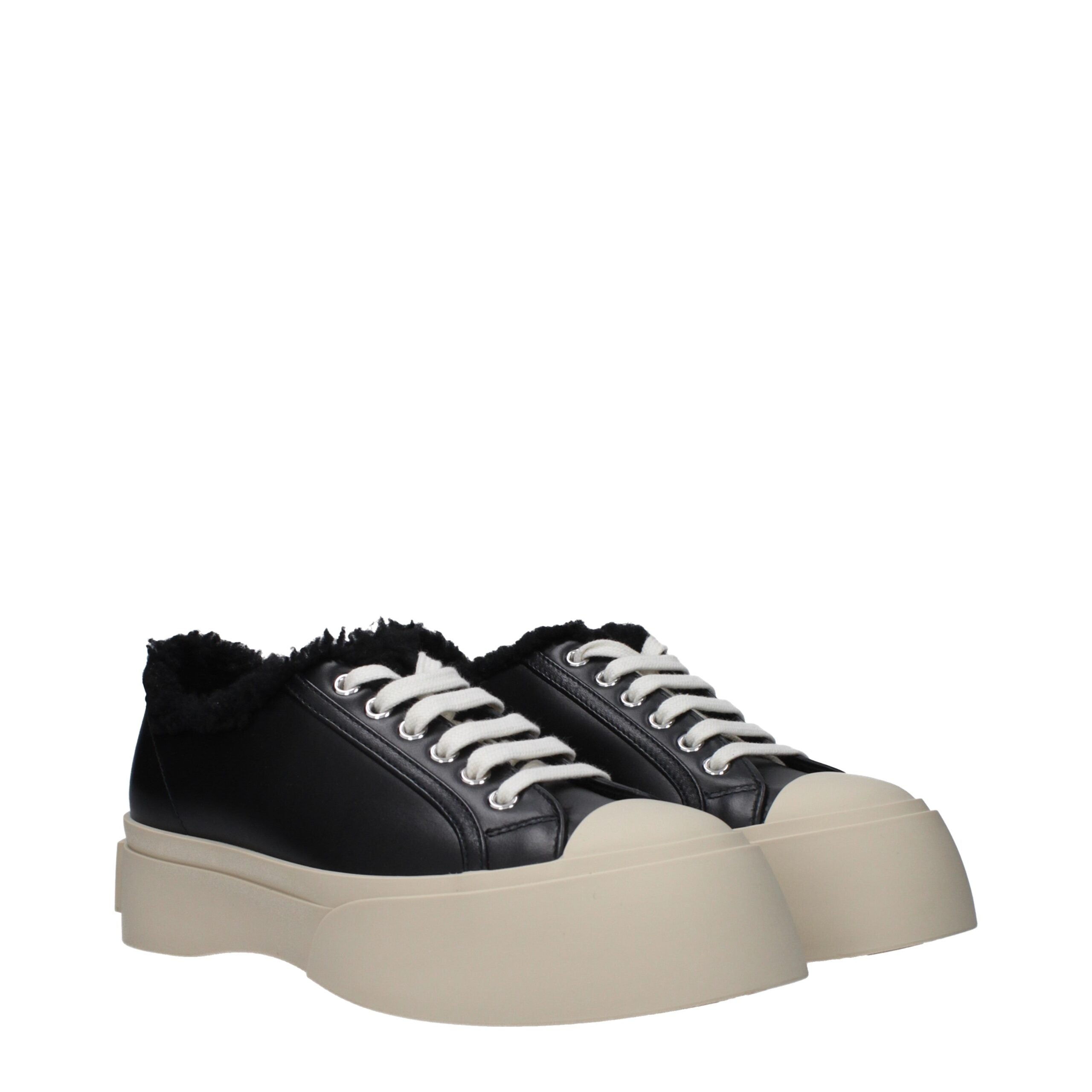 Marni Black Leather Chunky Sneakers LUNESCAPE
