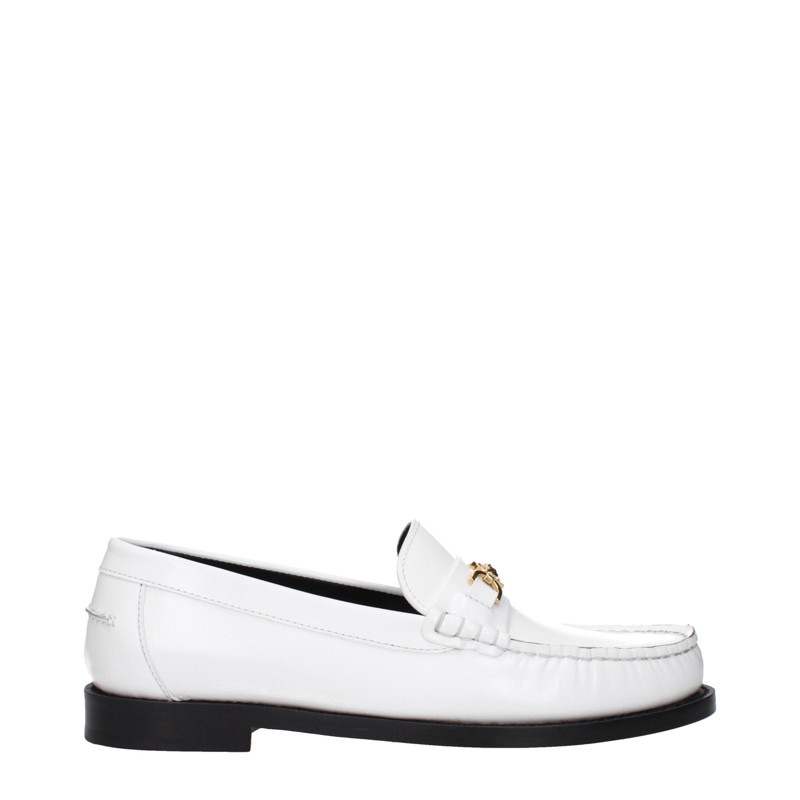 Versace White Leather Slip-On Loafers LUNESCAPE
