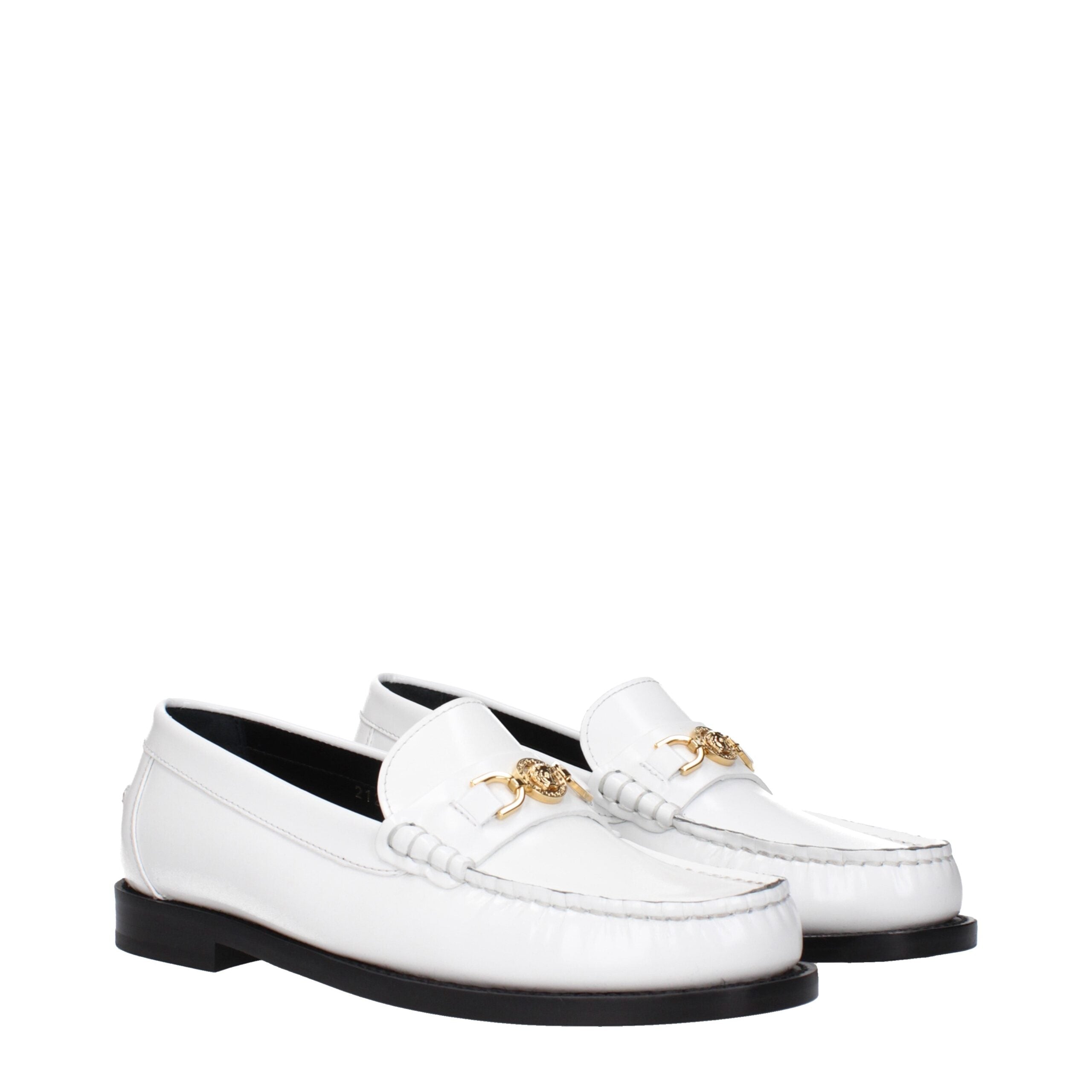Versace White Leather Slip-On Loafers LUNESCAPE