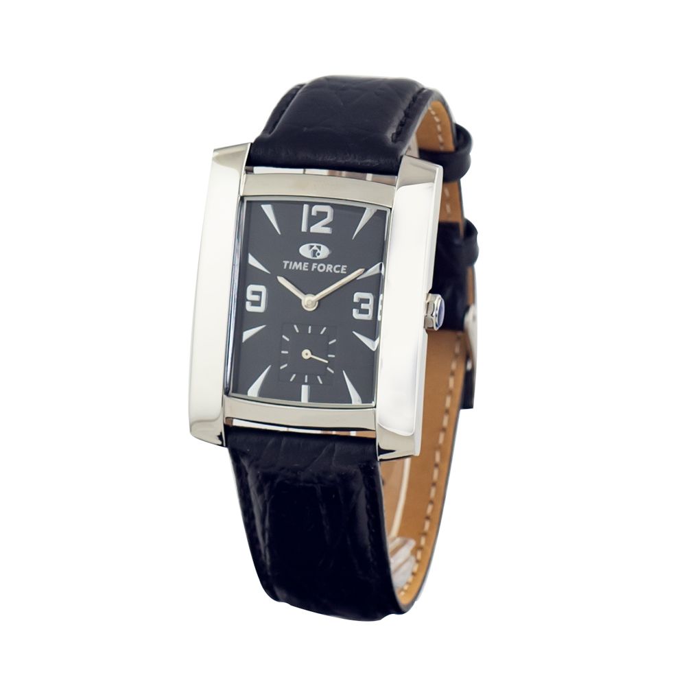 Time Force Black Leather Watch LUNESCAPE