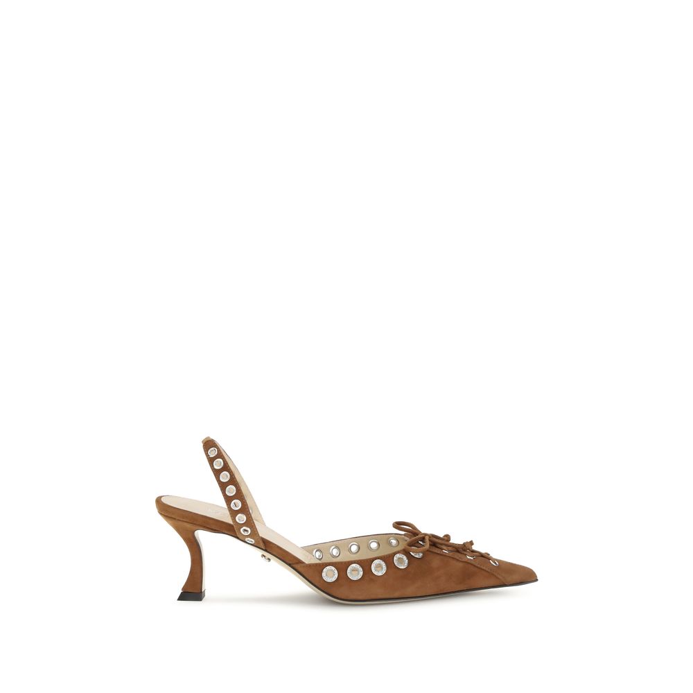 MACH & MACH Kitten Heel Slingback Pumps
