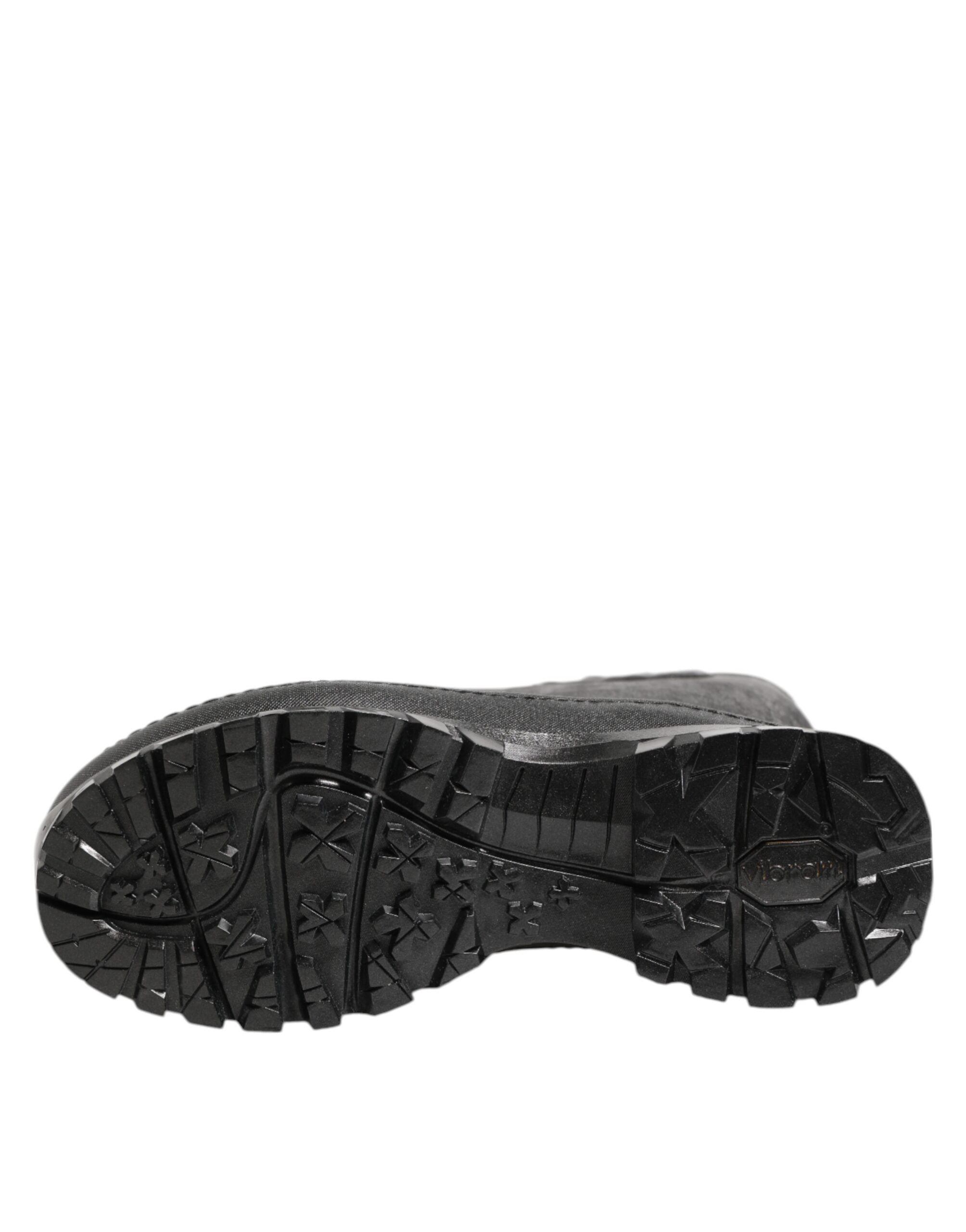 Dolce & Gabbana Metallic Black Pull On Rain Boots